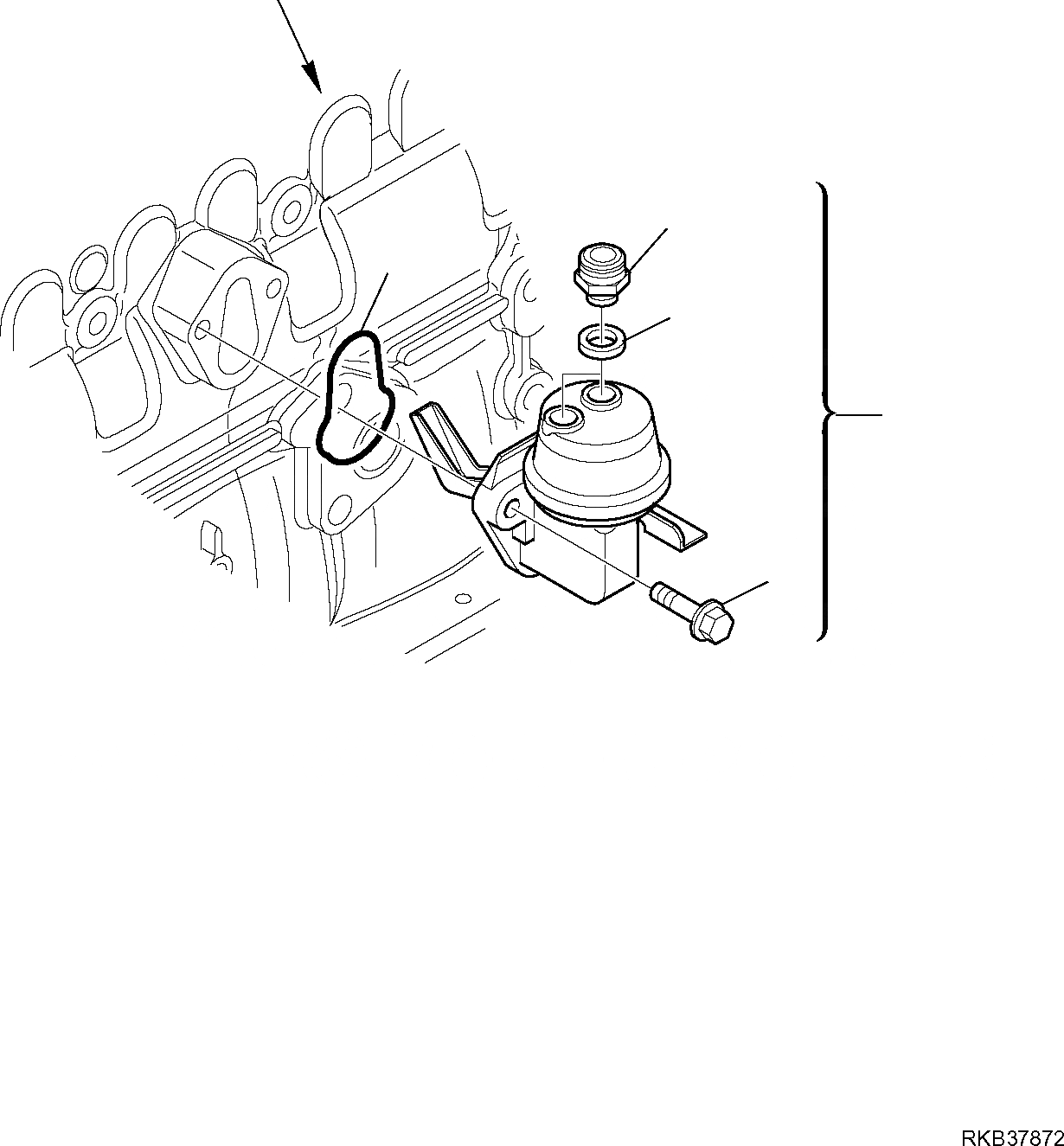 Схема запчастей Komatsu WB97R-5E0 - ПОДКАЧИВАЮЩ. НАСОС ДВИГАТЕЛЬ