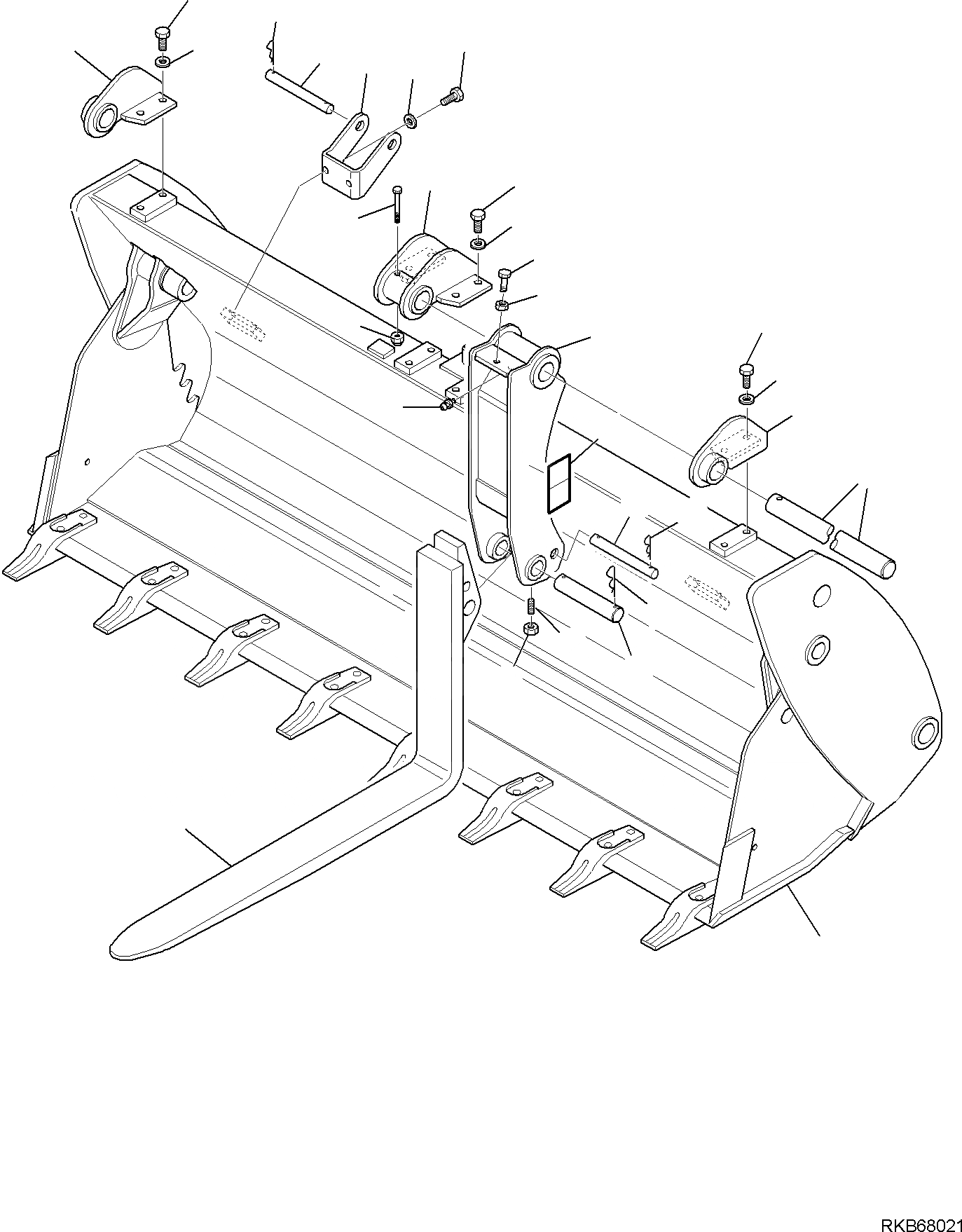 Схема запчастей Komatsu WB97R-5E0 - КОВШ - [4 В 1] (С ВИЛАМИ) (ДЛЯ БЫСТРОСЪЕМН. МЕХ-М) РАБОЧЕЕ ОБОРУДОВАНИЕ