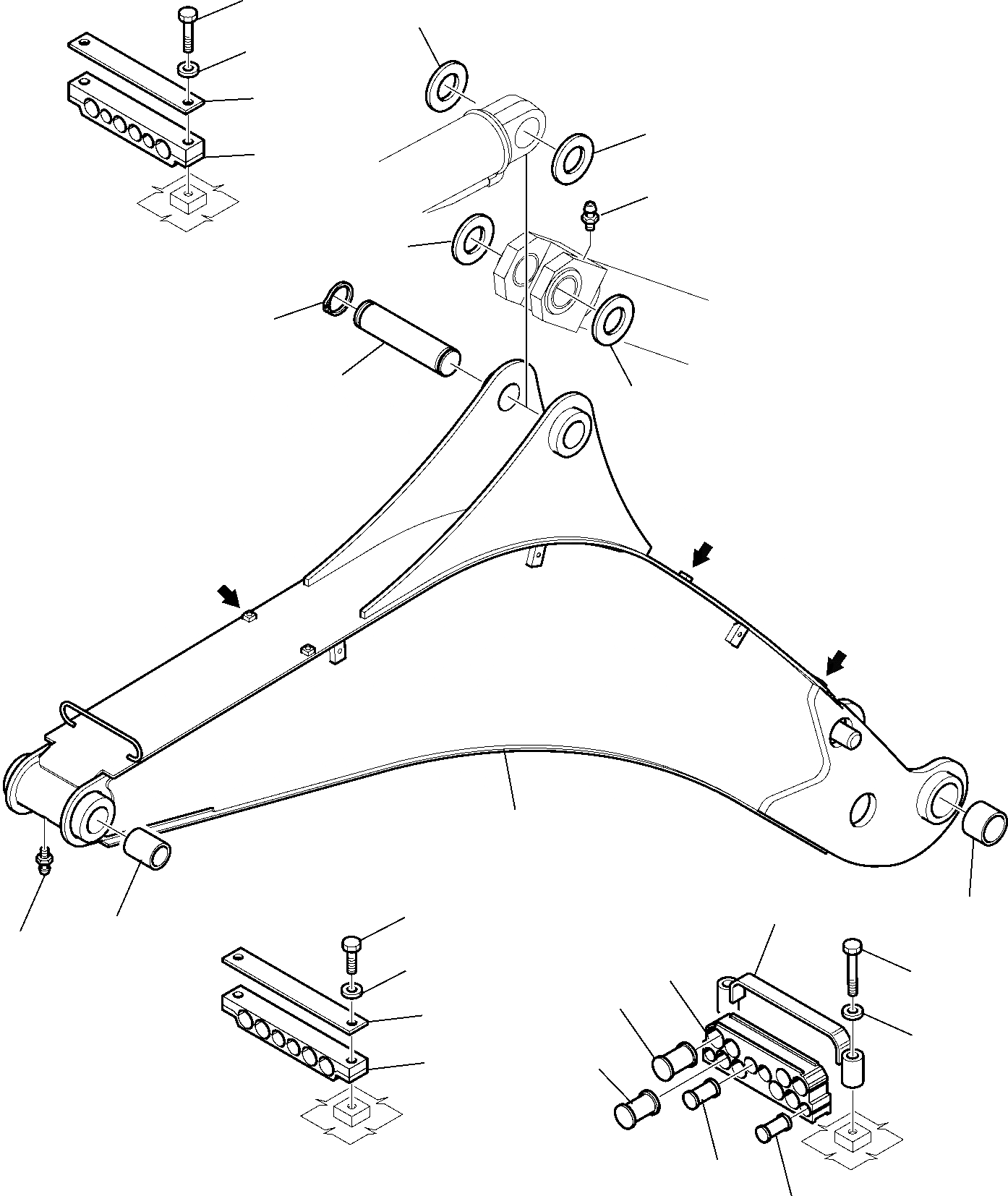 Схема запчастей Komatsu WB97S-5 - СТРЕЛА РАБОЧЕЕ ОБОРУДОВАНИЕ