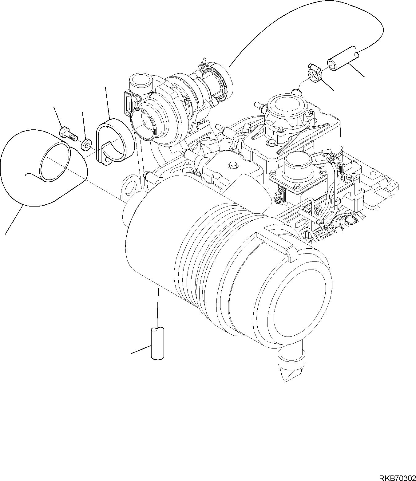 Схема запчастей Komatsu WB97S-5E0 - ВОЗДУХООЧИСТИТЕЛЬ И КРЕПЛЕНИЕ КОМПОНЕНТЫ ДВИГАТЕЛЯ И ЭЛЕКТРИКА