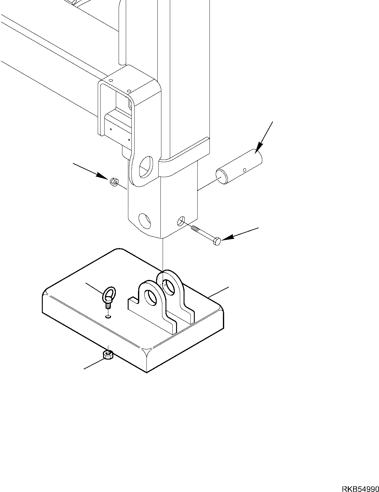 Схема запчастей Komatsu WB97S-5E0 - ОПОРА (ДЛЯ 8'' КОЛЕСА) РАБОЧЕЕ ОБОРУДОВАНИЕ