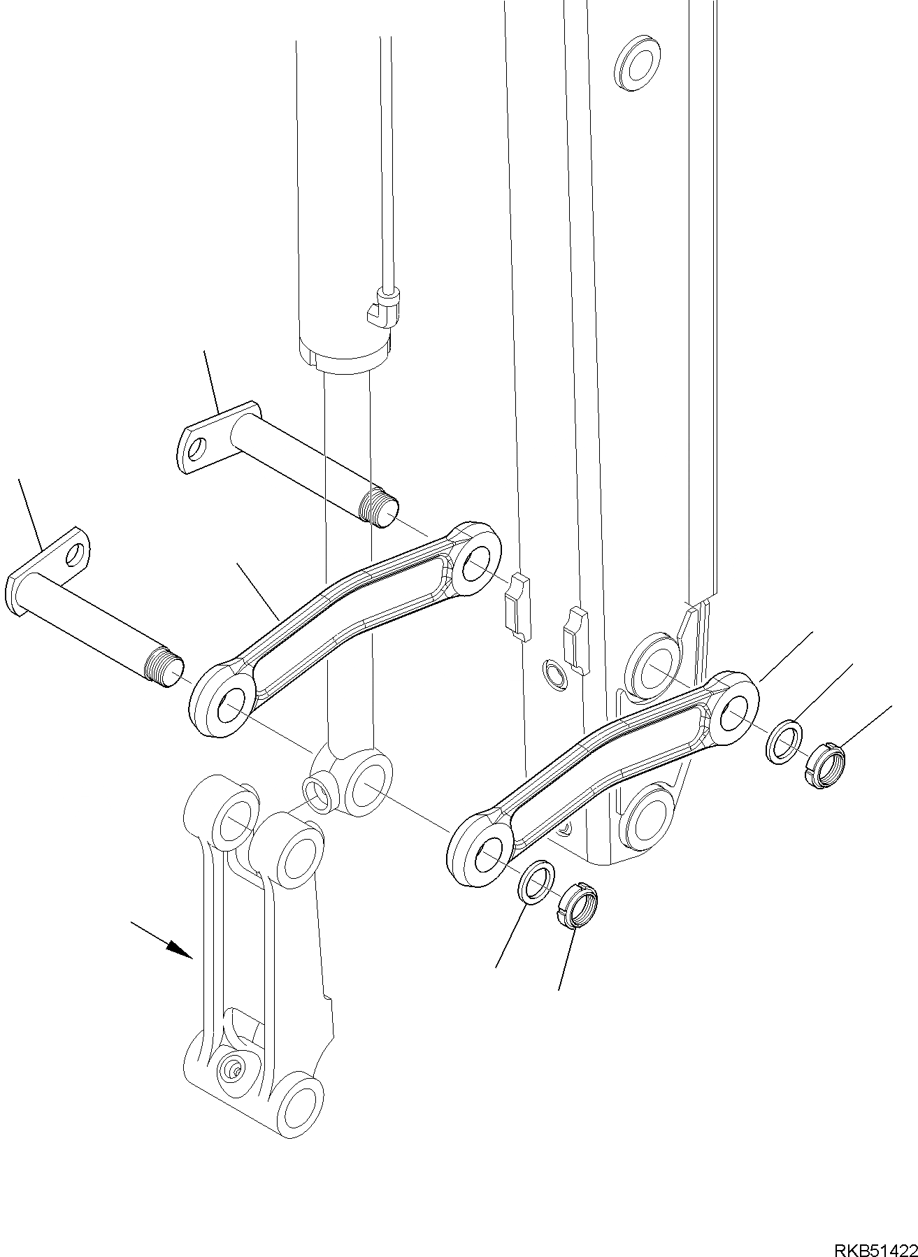 Схема запчастей Komatsu WB97S-5E0 - СОЕДИНЕНИЕ КОВША (С ТЕЛЕСКОПИЧЕСК. РУКОЯТЬ) (/) РАБОЧЕЕ ОБОРУДОВАНИЕ