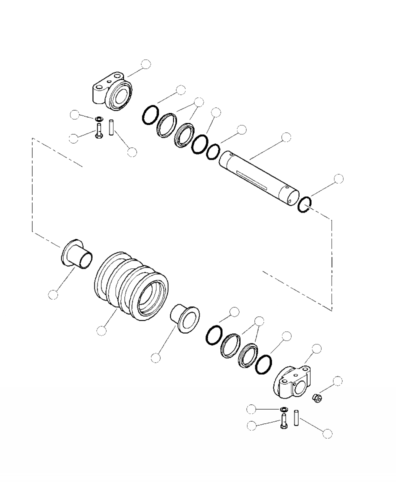 Схема запчастей Komatsu XT430-2 - R-A ОПОРНЫЙ КАТОК ДВУБОРТН. НИЖН.CARRIAGE