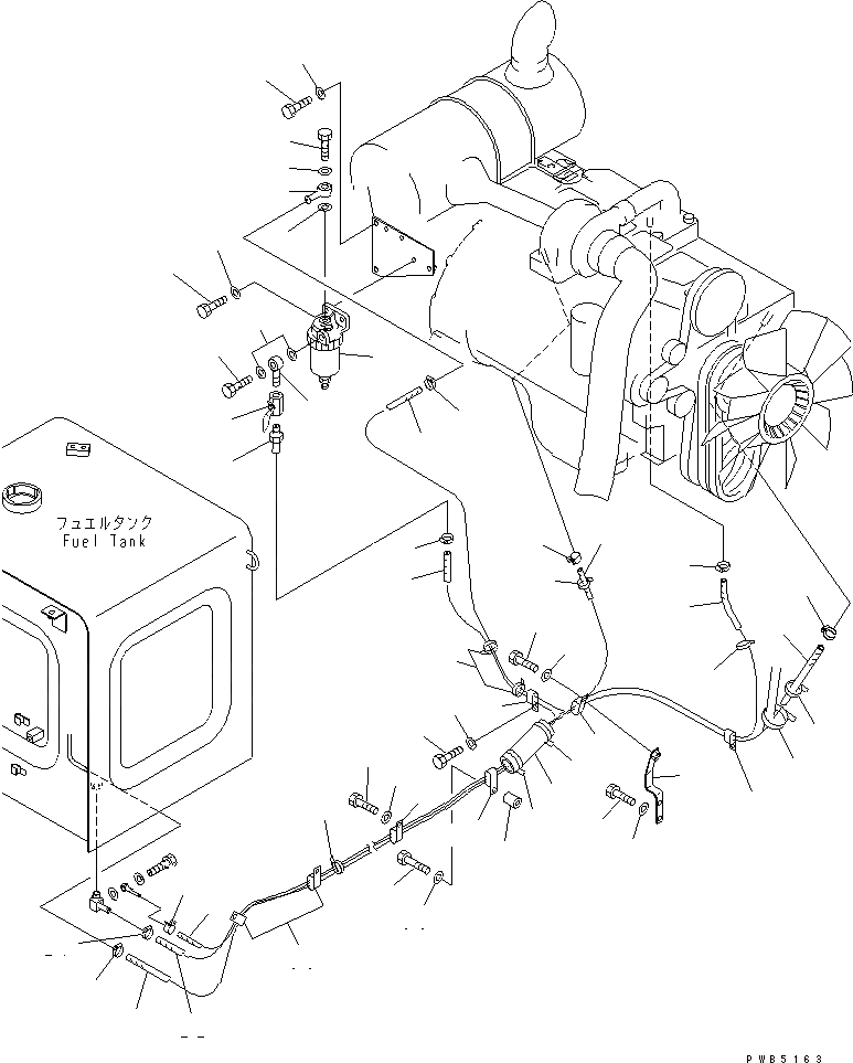 Схема запчастей Komatsu PC200-6S - ТОПЛИВНАЯ ЛИНИЯ (С ВОДООТДЕЛИТЕЛЕМ)(№C-) ТОПЛИВН. БАК. AND КОМПОНЕНТЫ