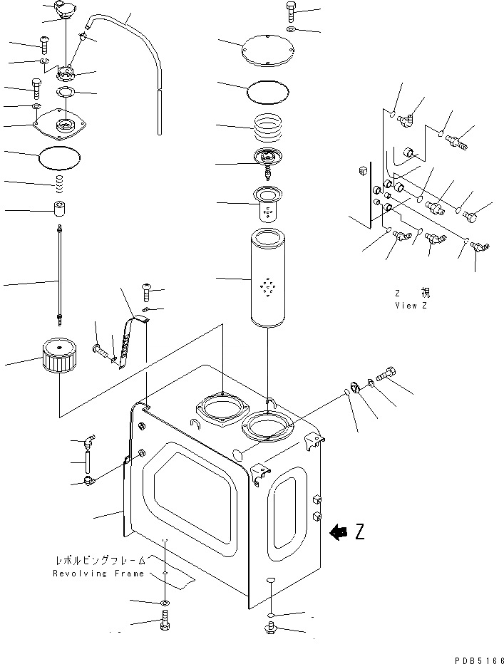 Схема запчастей Komatsu PC200-6S - ГИДР. БАК. (БЕЗ ДАТЧИКА)(№C-) ГИДРАВЛИКА