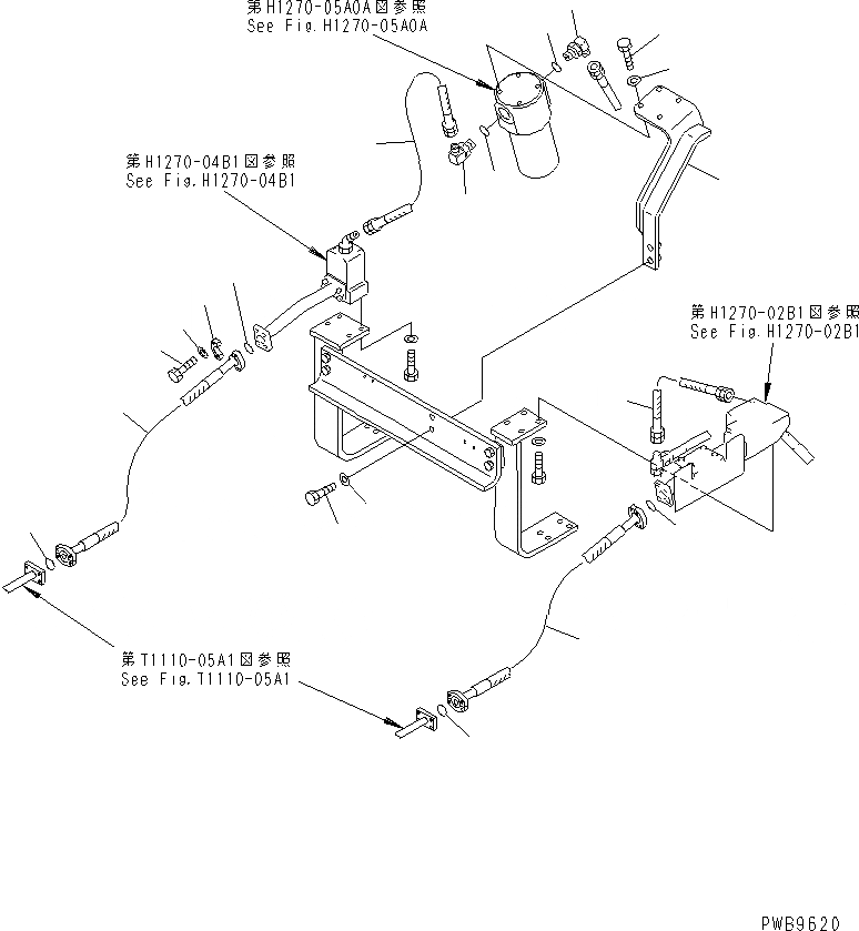 Схема запчастей Komatsu PC200-6S - НАВЕСНОЕ ОБОРУД-Е (ГИДРОМОЛОТ) (ВОЗВРАТ. ЛИНИЯ)(№C79-) ГИДРАВЛИКА