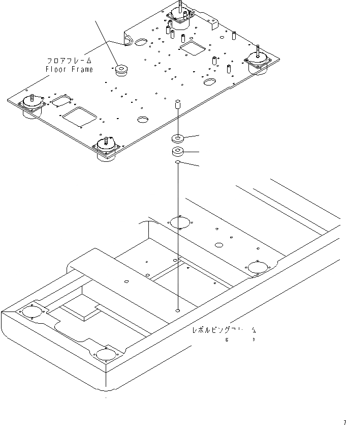 Схема запчастей Komatsu PC200-6S - ОСНОВН. КОНСТРУКЦИЯ (КРЕПЛЕНИЕ ПОДУШКИ)(№C-) КАБИНА ОПЕРАТОРА И СИСТЕМА УПРАВЛЕНИЯ