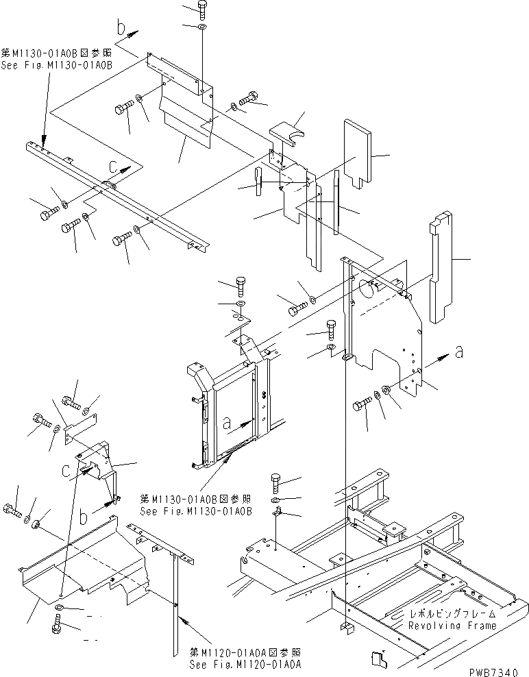 Схема запчастей Komatsu PC200-6S - ПЕРЕГОРОДКА. (КАБИНА) (МОРОЗОУСТОЙЧИВ. СПЕЦ-Я (A) СПЕЦ-Я.)(№C-) ЧАСТИ КОРПУСА