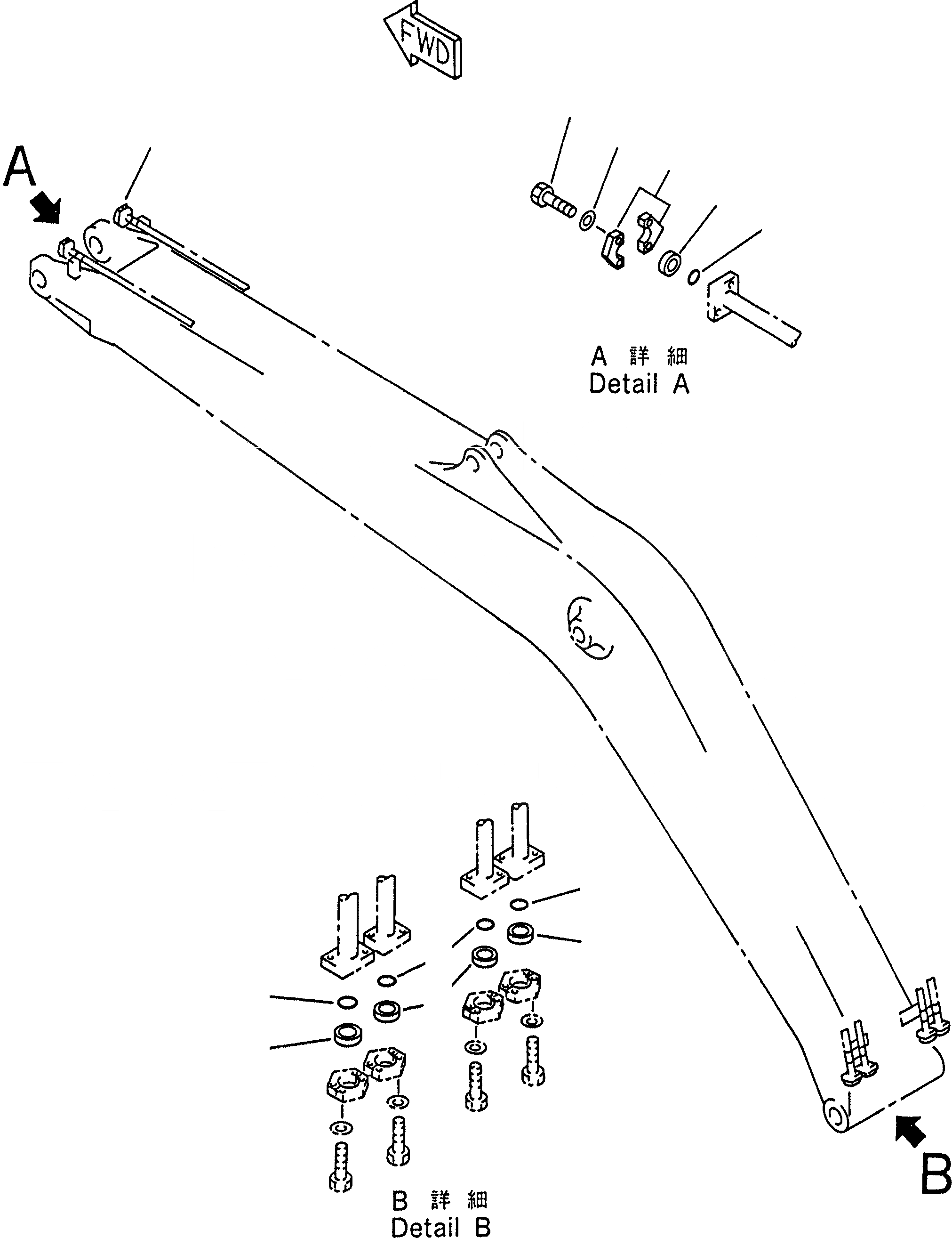Схема запчастей Komatsu PC200-6S - СТРЕЛА (ЭЛЕМЕНТЫ) (ДЛЯ COMPONENT) РАБОЧЕЕ ОБОРУДОВАНИЕ