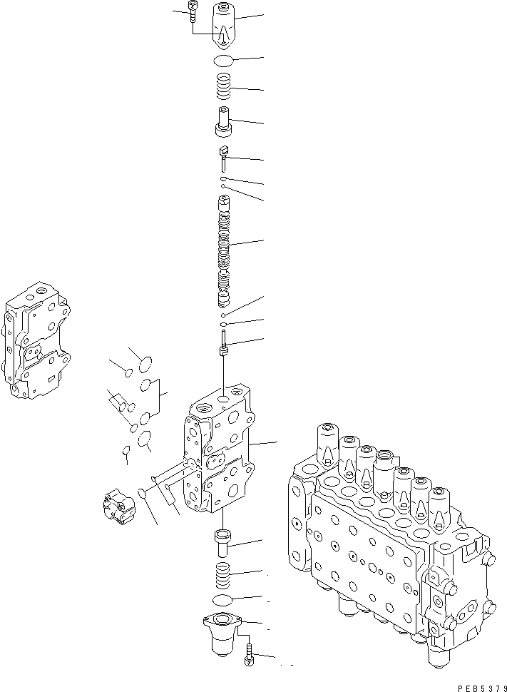 Схема запчастей Komatsu PC200-6S - ОСНОВН. КЛАПАН (-АКТУАТОР) (/)(№C-) ОСНОВН. КОМПОНЕНТЫ И РЕМКОМПЛЕКТЫ