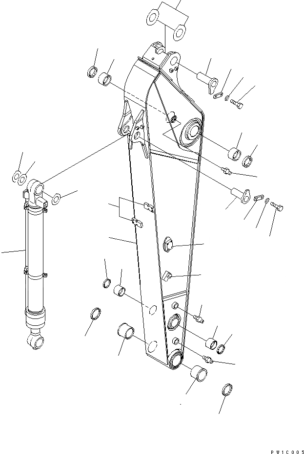 Схема запчастей Komatsu PC200-7 - РУКОЯТЬ (.M)(С ДОПОЛН. ГИДРОЛИНИЕЙ) РАБОЧЕЕ ОБОРУДОВАНИЕ
