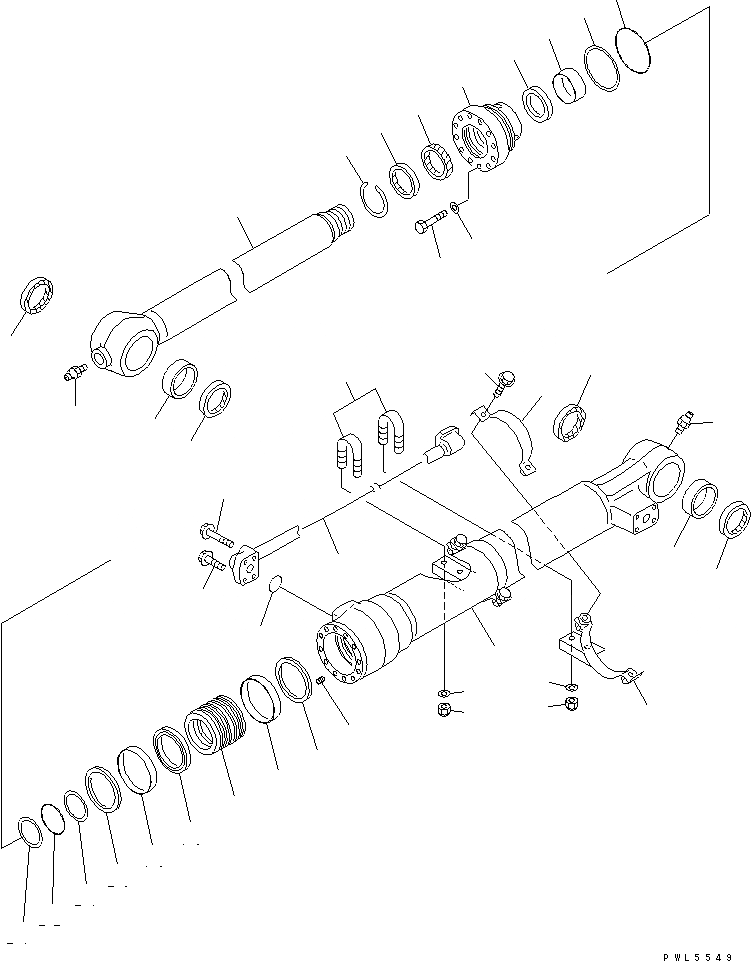 Схема запчастей Komatsu PC200-7 - ЦИЛИНДР КОВША (PC-7A) ОСНОВН. КОМПОНЕНТЫ И РЕМКОМПЛЕКТЫ