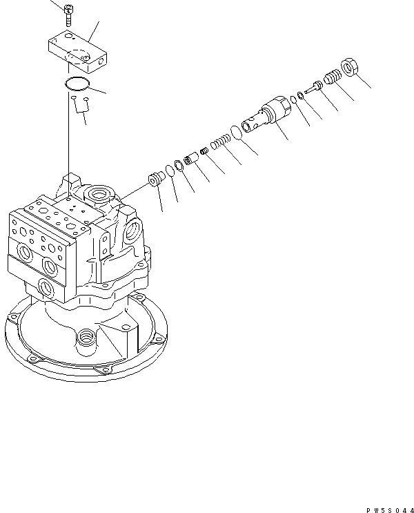 Схема запчастей Komatsu PC200-7 - МОТОР ПОВОРОТА (/) ОСНОВН. КОМПОНЕНТЫ И РЕМКОМПЛЕКТЫ
