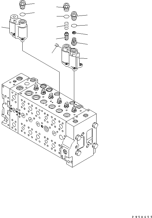 Схема запчастей Komatsu PC200-7 - ОСНОВН. КЛАПАН (-ACUTUATOR)(/9) ОСНОВН. КОМПОНЕНТЫ И РЕМКОМПЛЕКТЫ