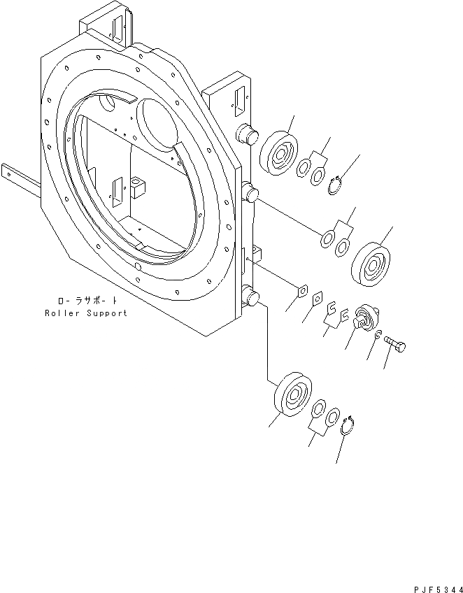 Схема запчастей Komatsu CDR303-1 - КРЕПЛЕНИЕ ОСНОВ. (РОЛИК) ДЛЯ ДВОЙН. МАЧТА (ВРАЩАЮЩ. ТИП КРЕПЛЕНИЕ ОСНОВ.)