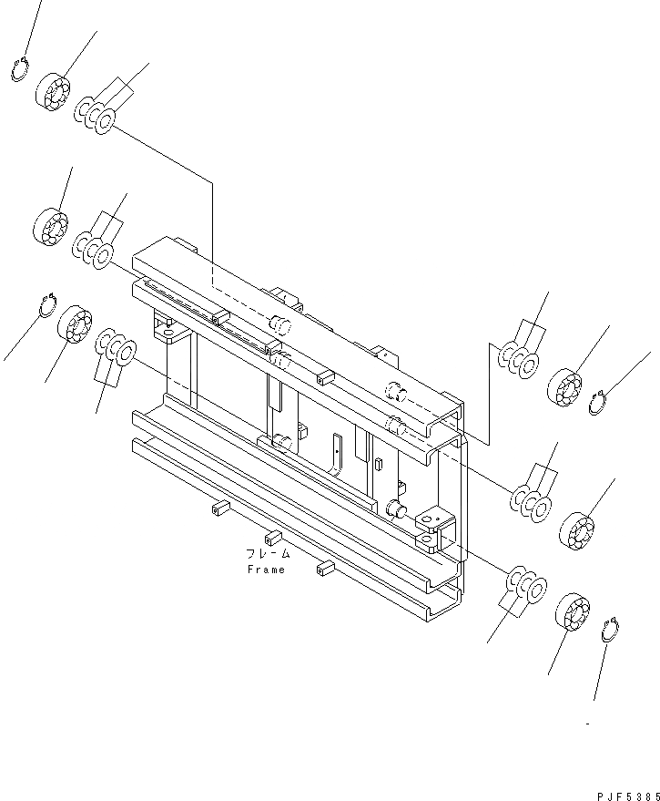 Схема запчастей Komatsu CFR157-1 - КРЕПЛЕНИЕ ОСНОВ. (РОЛИК) ДЛЯ ДВОЙН. МАЧТА (SHIFT ТИП CLMAP ОСНОВ.)