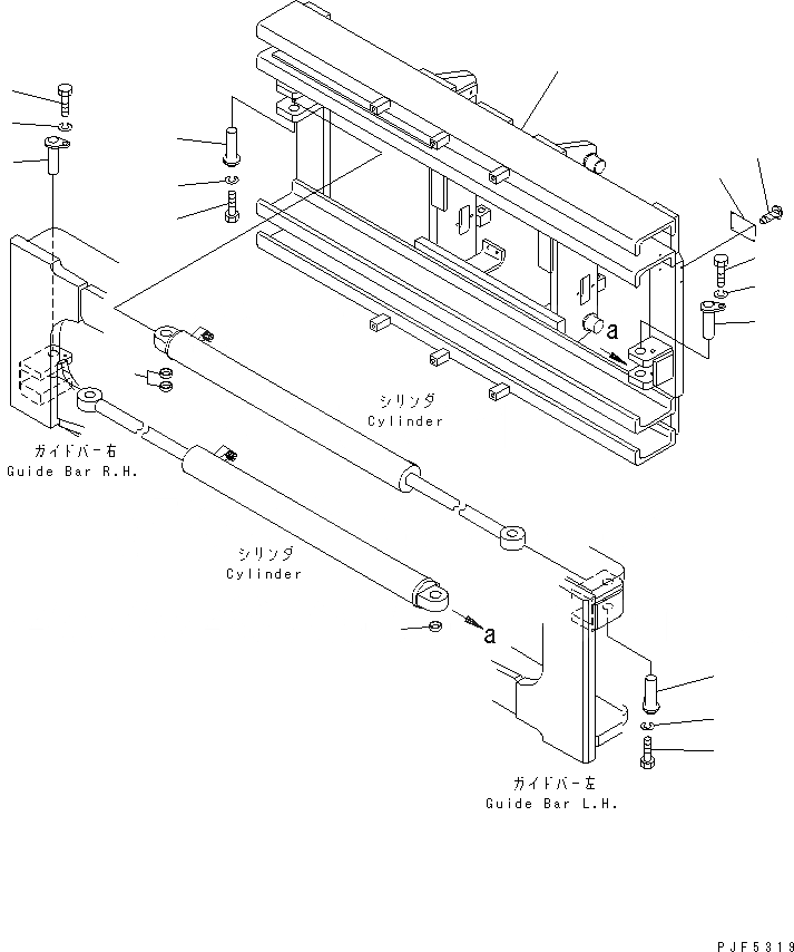 Схема запчастей Komatsu CFS253 - КРЕПЛЕНИЕ ОСНОВ. (РАМА) ДЛЯ ДВОЙН. МАЧТА (SHIFT ТИП CLMAP ОСНОВ.)