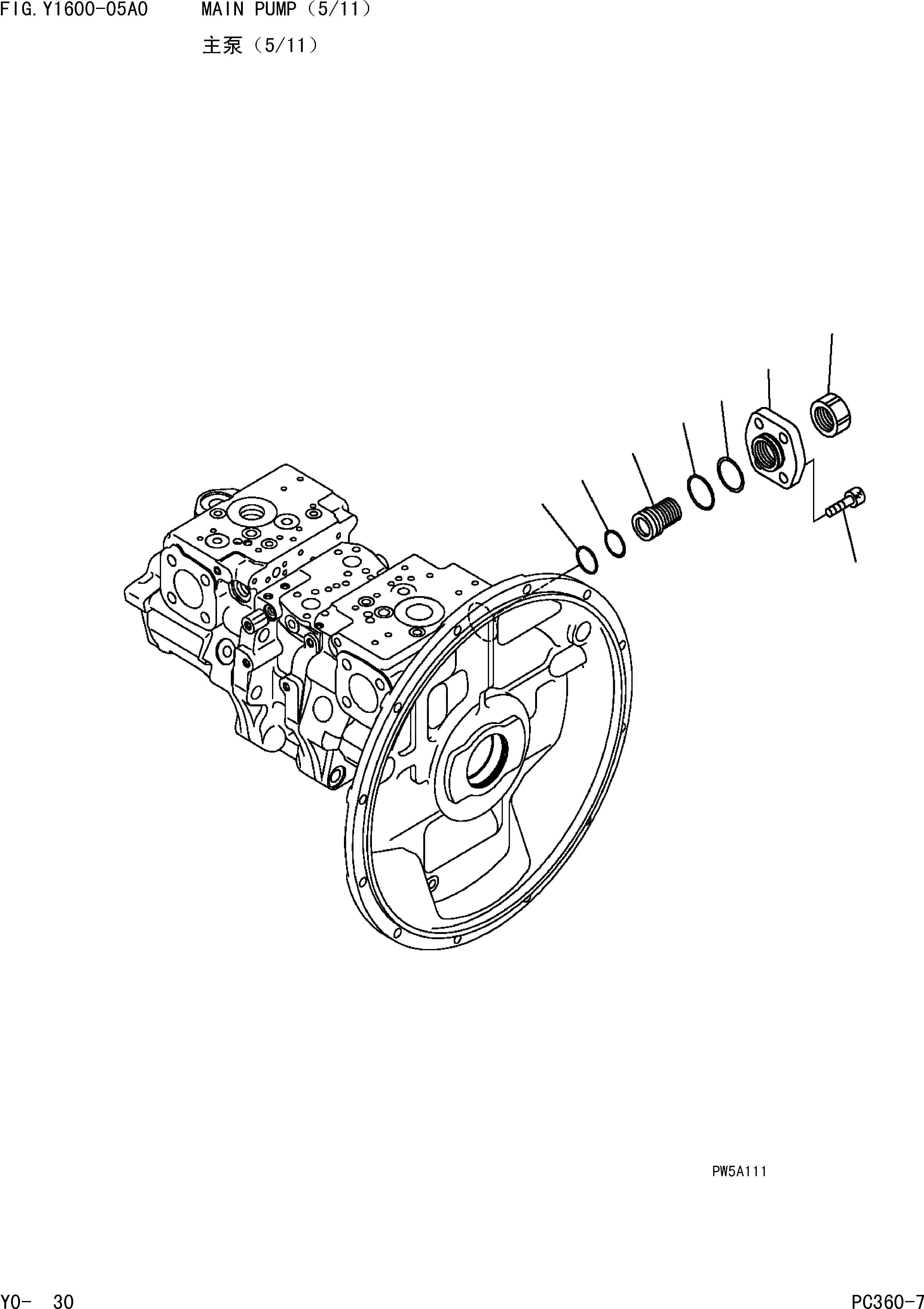 Схема запчастей Komatsu PC360-7 - ОСНОВН. НАСОС(/) ОСНОВН. КОМПОНЕНТЫ И РЕМКОМПЛЕКТЫ]
