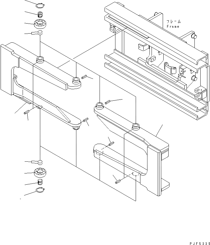 Схема запчастей Komatsu CMS253 - КРЕПЛЕНИЕ ОСНОВ. (GUIDE) ДЛЯ FFV МАЧТА (SHIFT ТИП КРЕПЛЕНИЕ ОСНОВ.)
