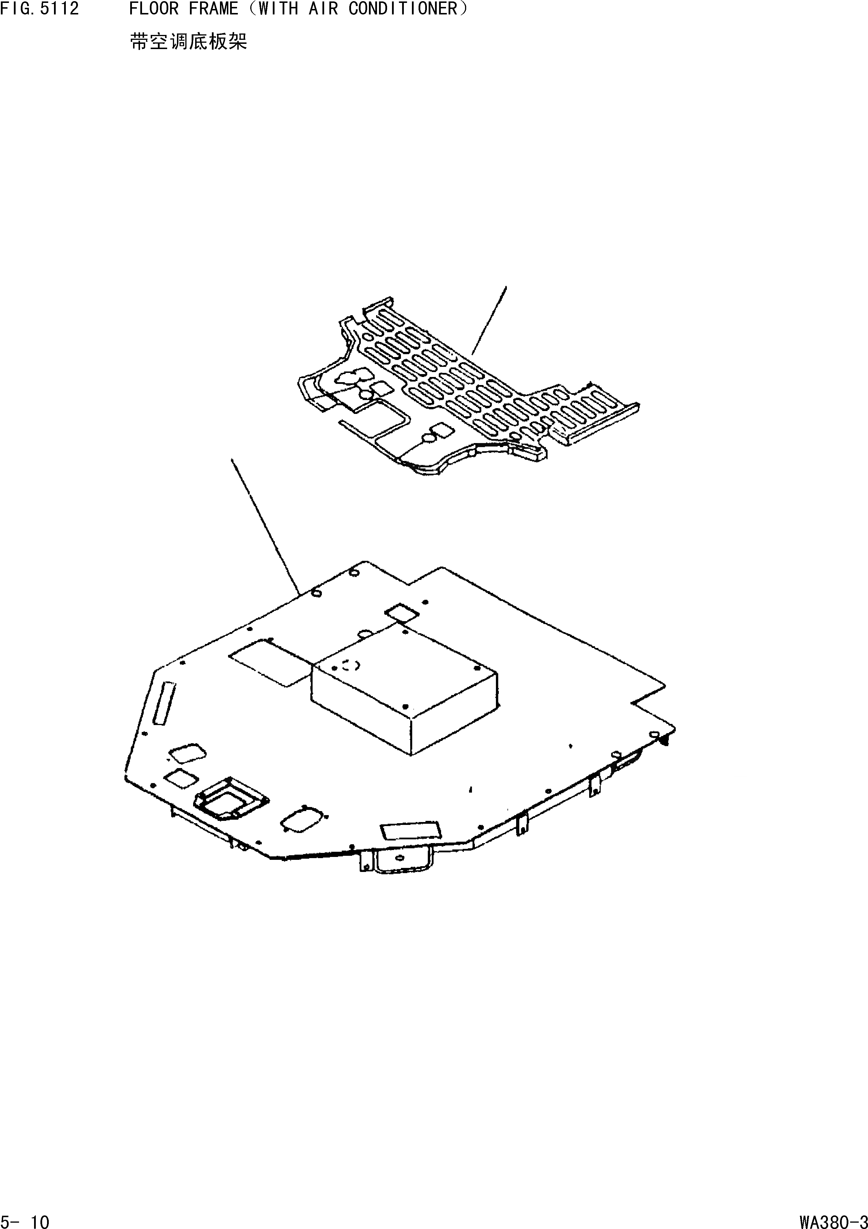 Схема запчастей Komatsu WA380-3 - ОСНОВН. КОНСТРУКЦИЯ(С КОНДИЦИОНЕРОМ) [РАМА И ЧАСТИ КОРПУСА]