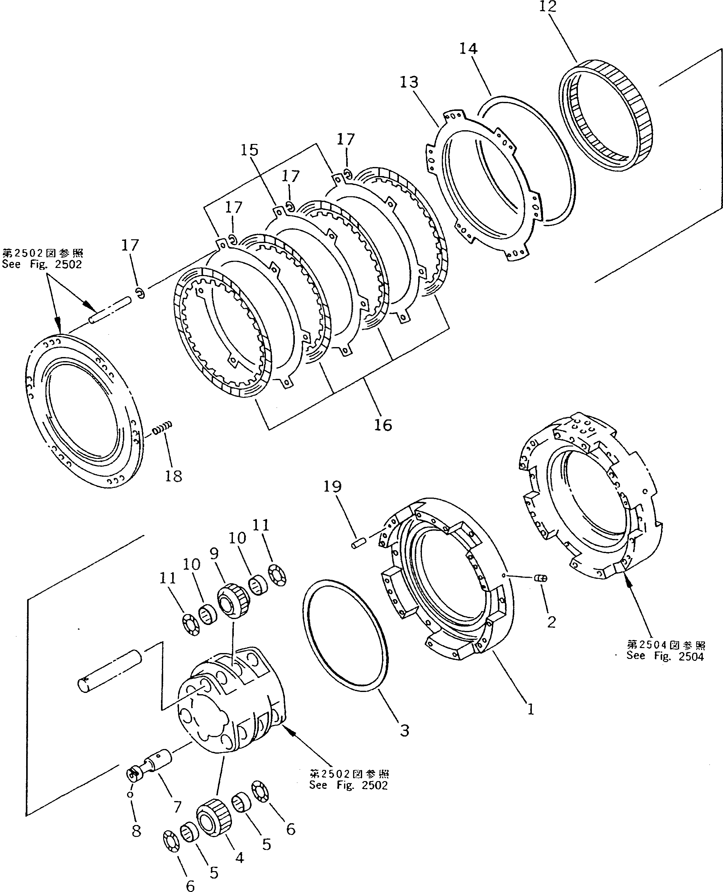 Схема запчастей Komatsu D135A-1 - ТРАНСМИССИЯ (/) РЕВЕРС МУФТА ГИДРОТРАНСФОРМАТОР И TRNSMISSION