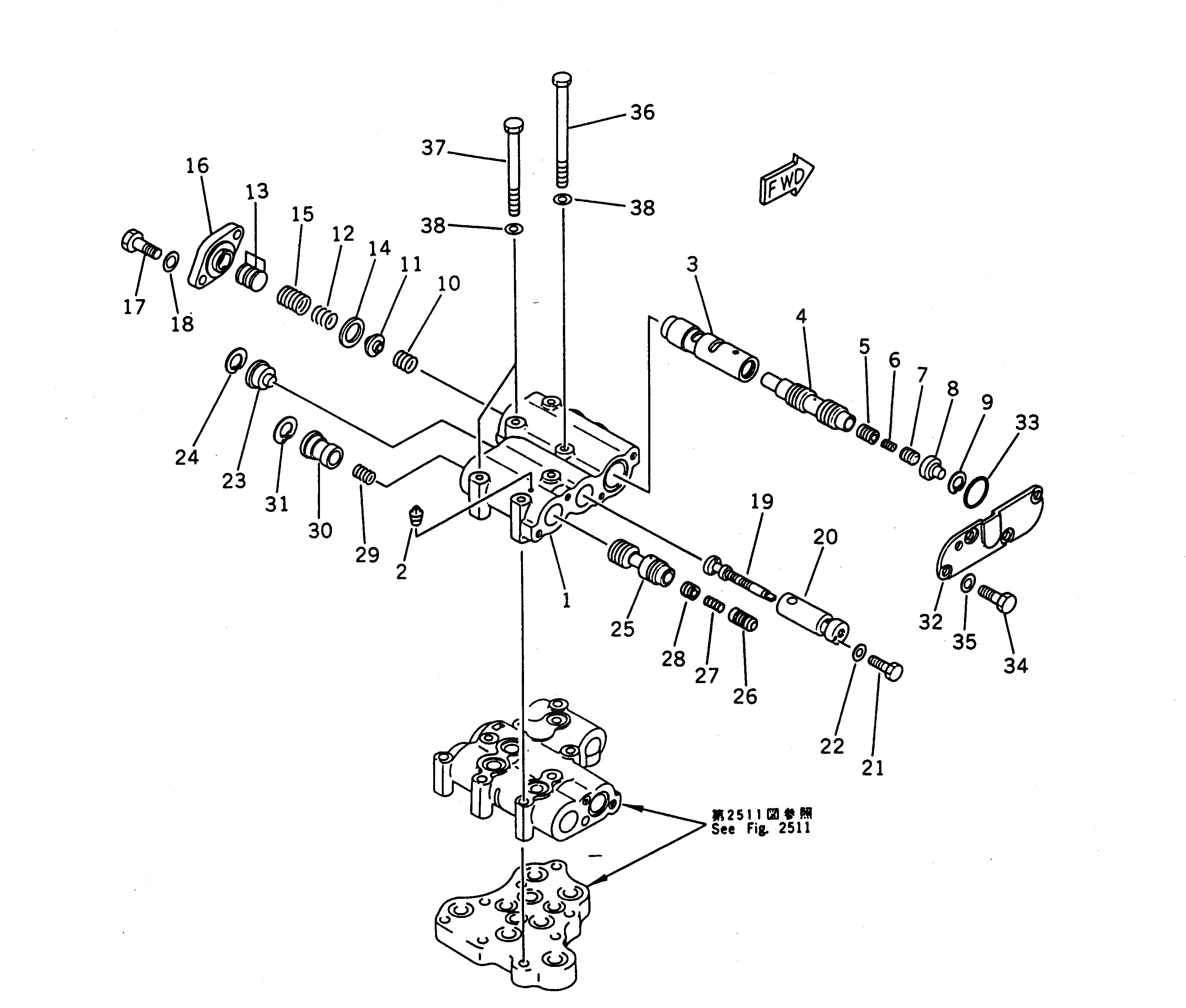 Схема запчастей Komatsu D135A-1 - КЛАПАН ТРАНСМИССИИ (/) ГИДРОТРАНСФОРМАТОР И TRNSMISSION