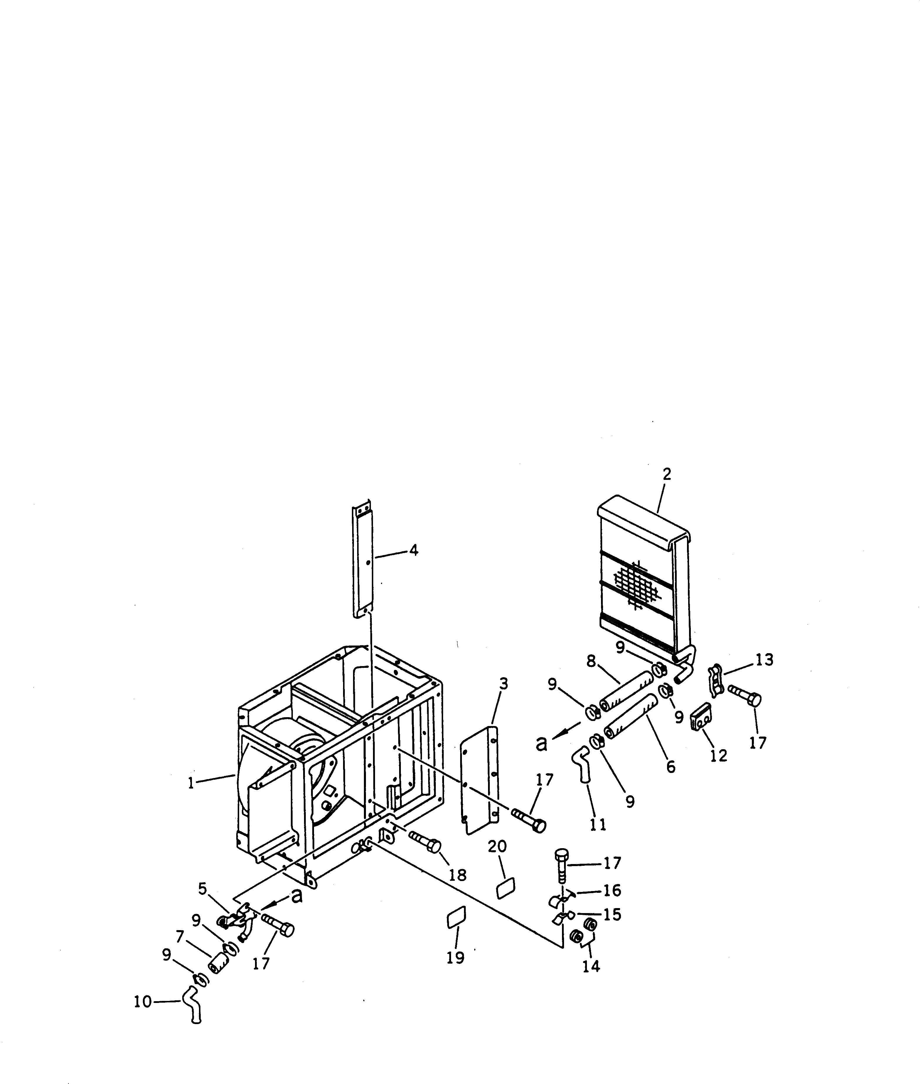 Схема запчастей Komatsu D135A-1 - ОТОПИТЕЛЬ (/) ЧАСТИ КОРПУСА