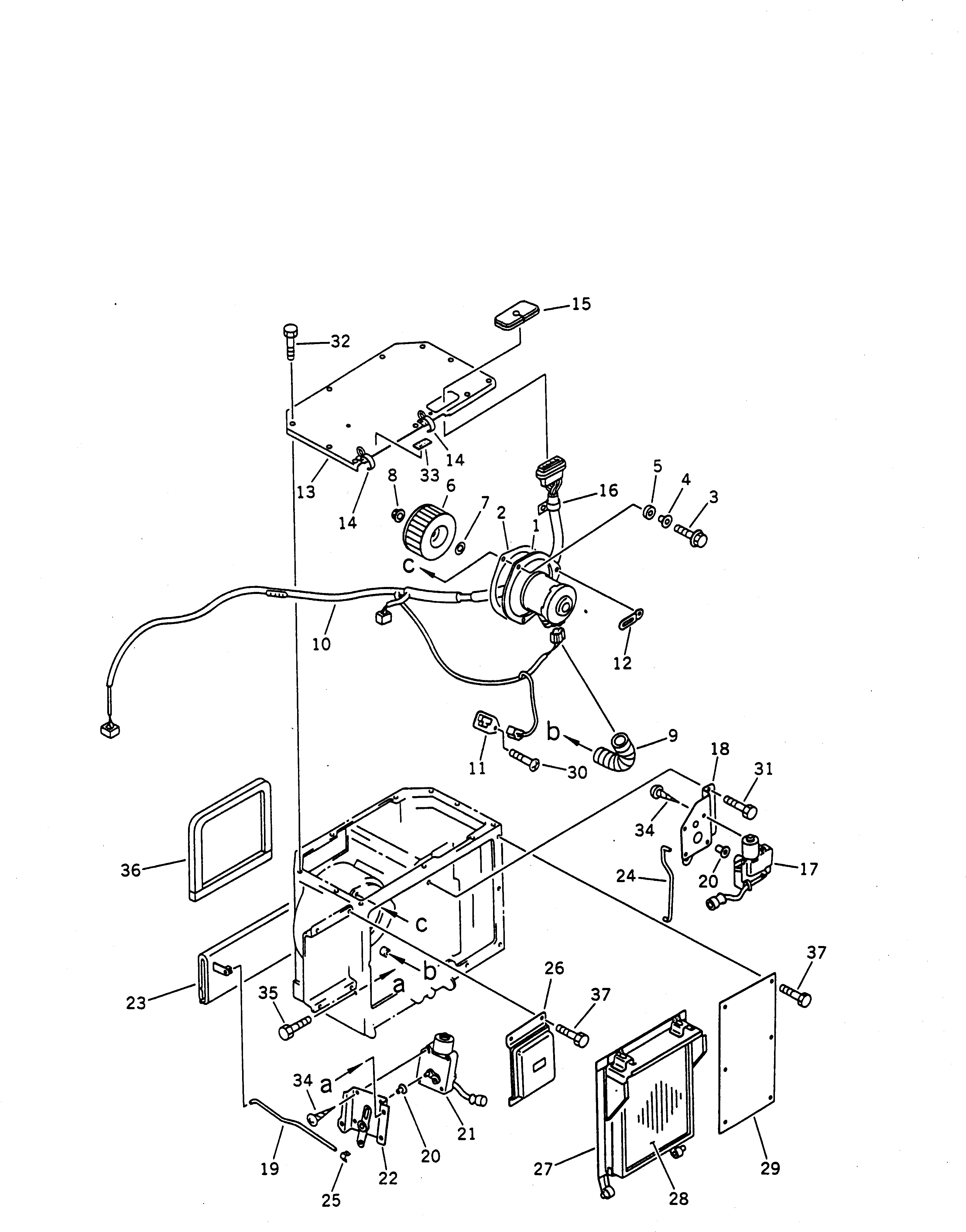 Схема запчастей Komatsu D135A-1 - ОТОПИТЕЛЬ (/) ЧАСТИ КОРПУСА