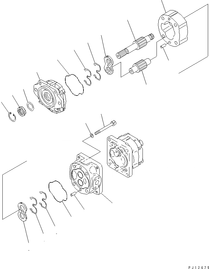 Схема запчастей Komatsu D135A-1 - РАБОЧЕЕ ОБОРУДОВАНИЕ НАСОС (/) УПРАВЛ-Е РАБОЧИМ ОБОРУДОВАНИЕМ