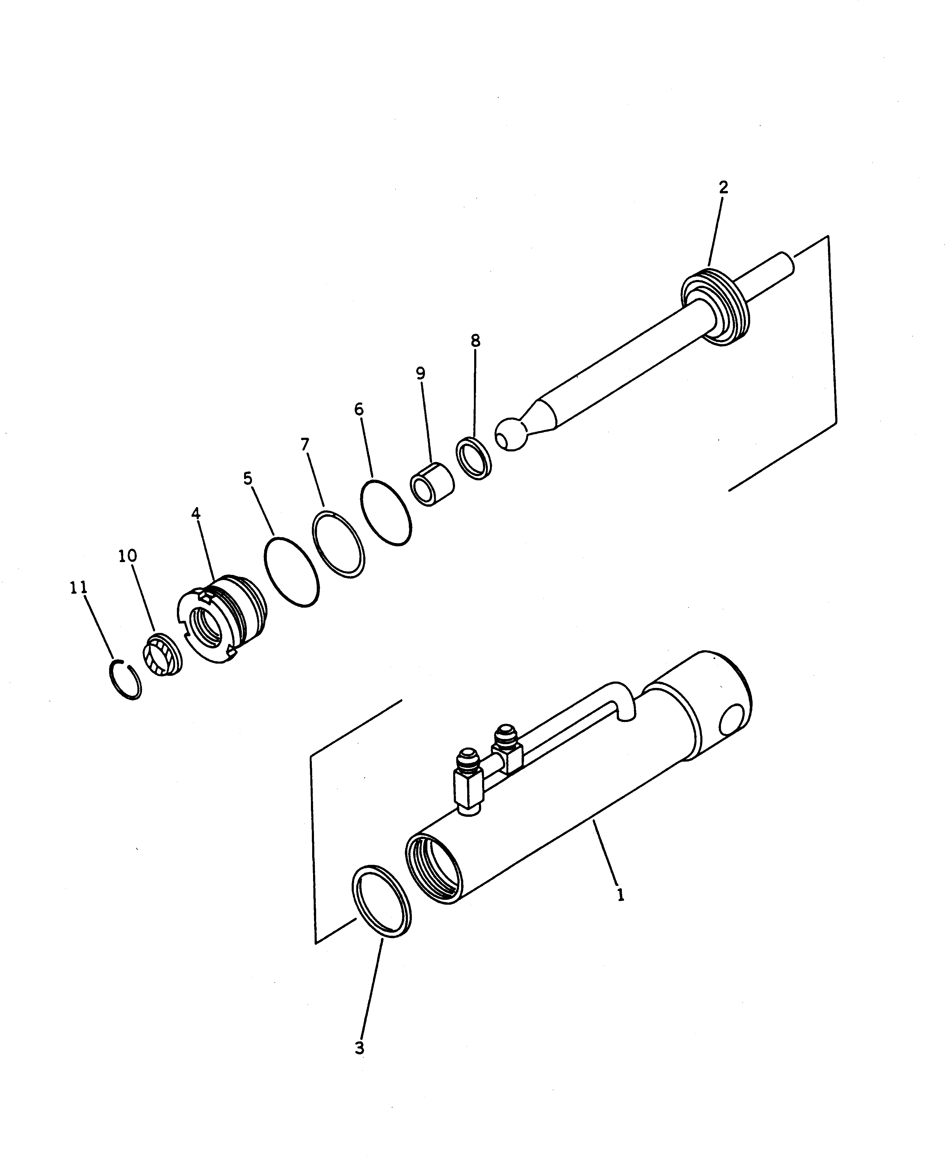Схема запчастей Komatsu D135A-1 - ЦИЛИНДР СТОПОРН. ПАЛЬЦА УПРАВЛ-Е РАБОЧИМ ОБОРУДОВАНИЕМ
