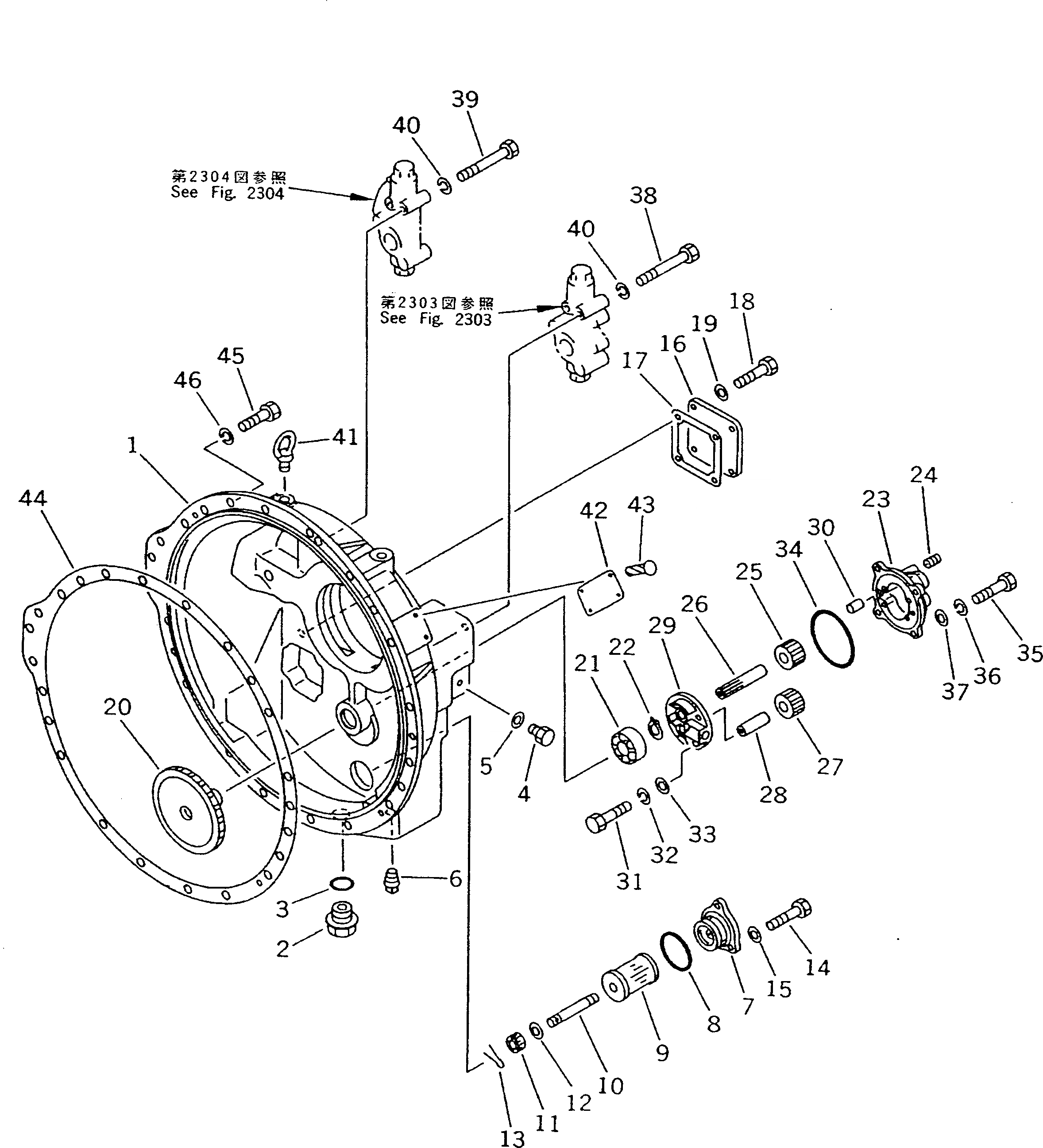Схема запчастей Komatsu D135A-2 - ГИДРОТРАНСФОРМАТОР (/) КОРПУС ГТР CONVERTOR¤ТРАНСМИССИЯ¤ РУЛЕВ. УПРАВЛЕНИЕ И КОНЕЧНАЯ ПЕРЕДАЧА