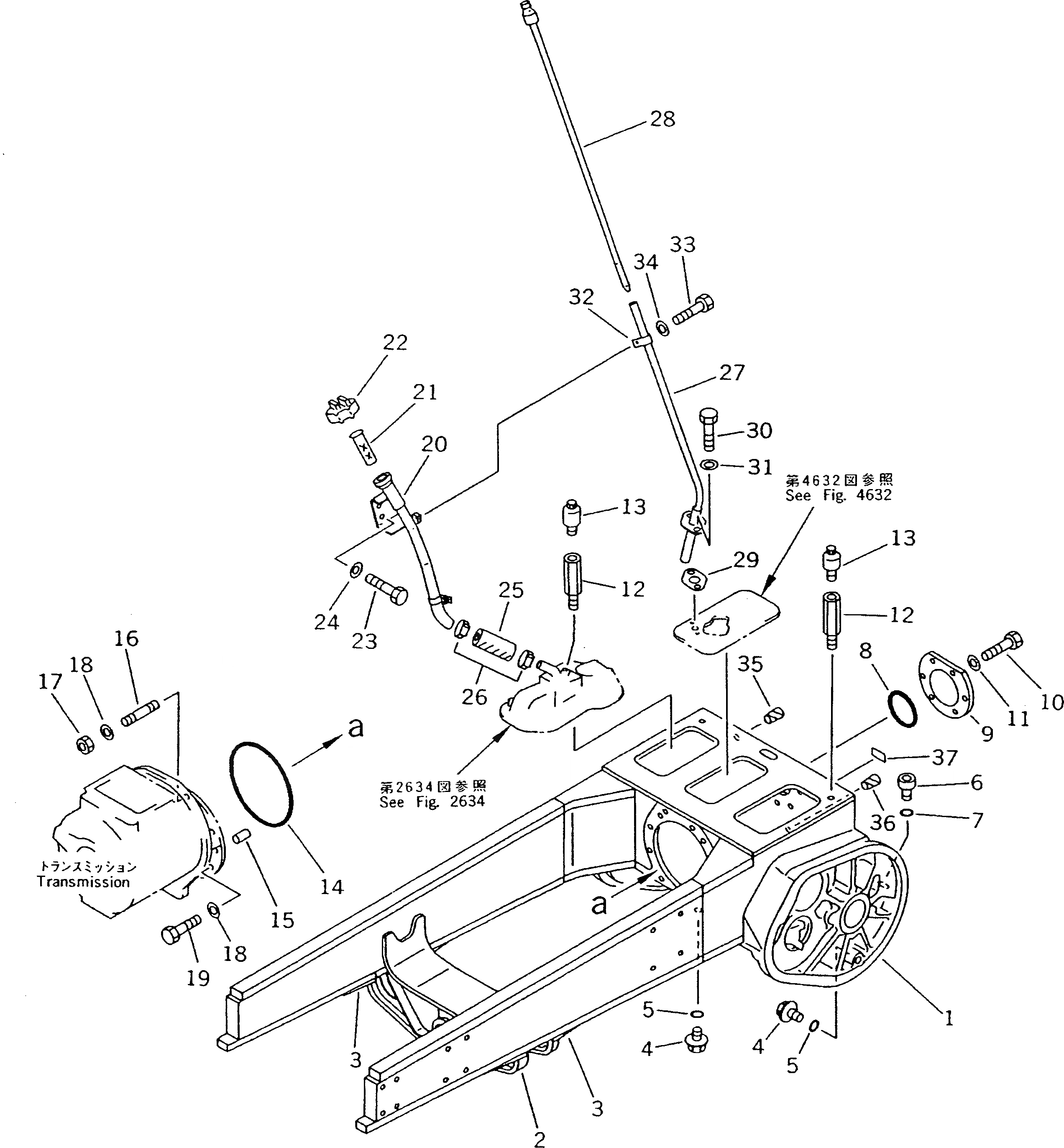 Схема запчастей Komatsu D135A-2 - КОРПУС БЛОКА УПРАВЛЕНИЯ ПОВОРОТОМ И ОСНОВНАЯ РАМА ГТР CONVERTOR¤ТРАНСМИССИЯ¤ РУЛЕВ. УПРАВЛЕНИЕ И КОНЕЧНАЯ ПЕРЕДАЧА