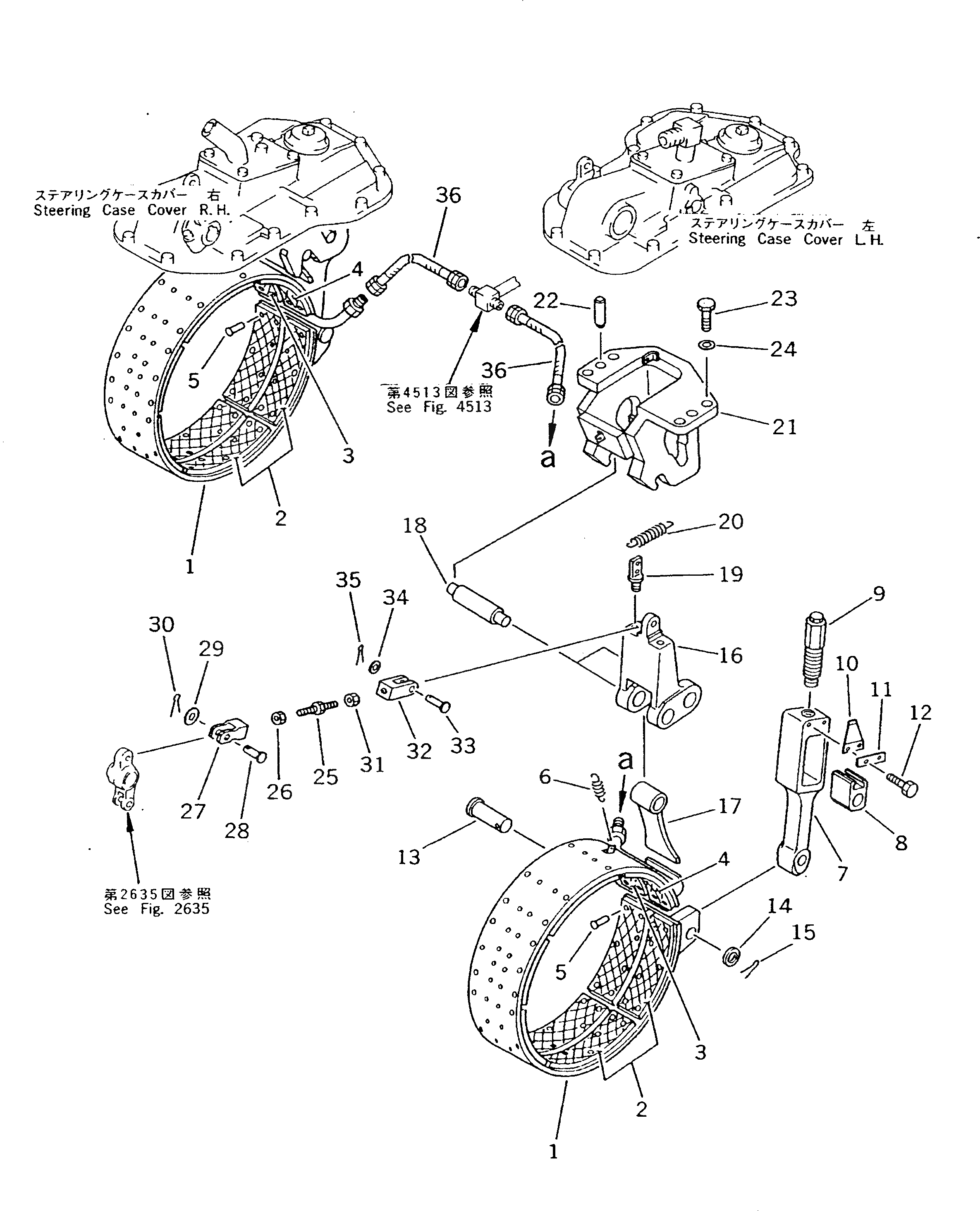 Схема запчастей Komatsu D135A-2 - ТОРМОЗНАЯ ЛЕНТА И МЕХАНИЗМ ГТР CONVERTOR¤ТРАНСМИССИЯ¤ РУЛЕВ. УПРАВЛЕНИЕ И КОНЕЧНАЯ ПЕРЕДАЧА