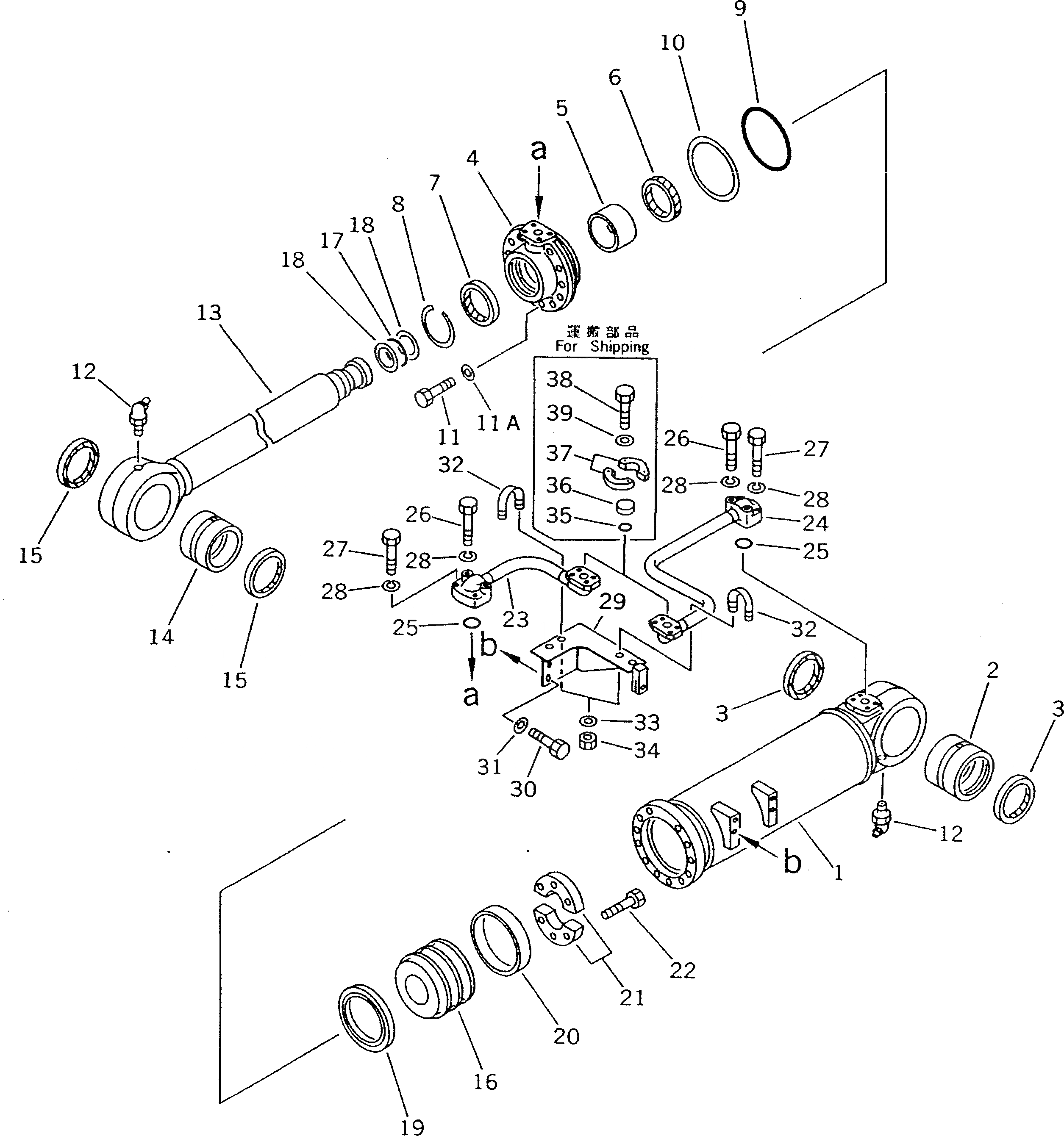 Схема запчастей Komatsu D135A-2 - РЫХЛИТЕЛЬ ЦИЛИНДР ПЕРЕКОСА (ДЛЯ РЕГУЛИР. ТИП РЫХЛИТЕЛЬ) РАБОЧЕЕ ОБОРУДОВАНИЕ