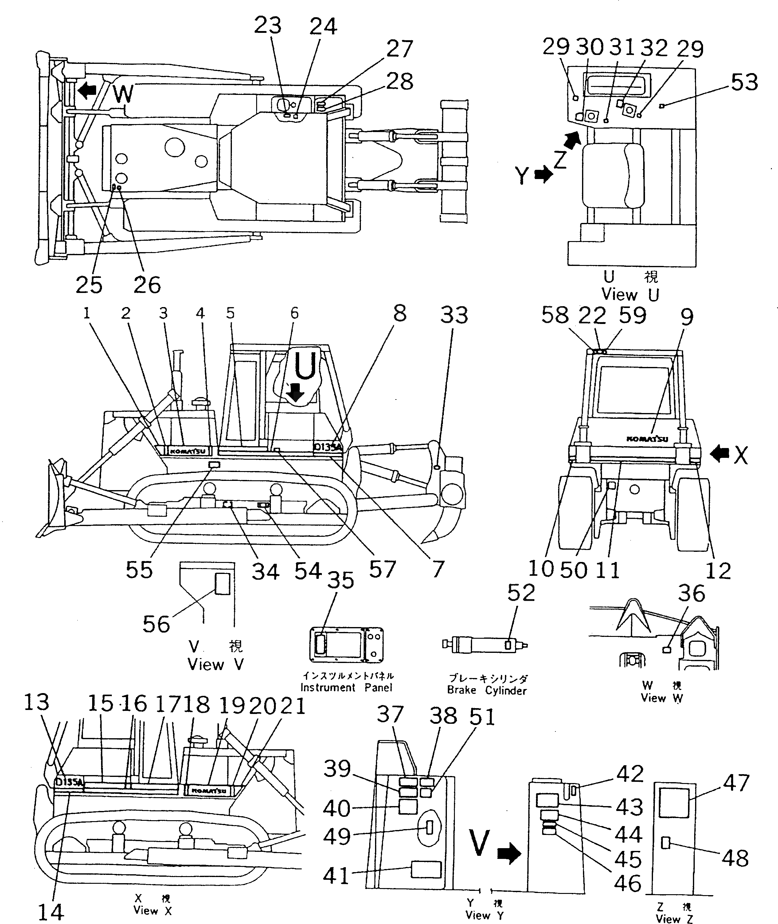 Схема запчастей Komatsu D135A-2 - МАРКИРОВКА (ИРАН И АНГЛ.)(№-) МАРКИРОВКА¤ ИНСТРУМЕНТ И РЕМКОМПЛЕКТЫ