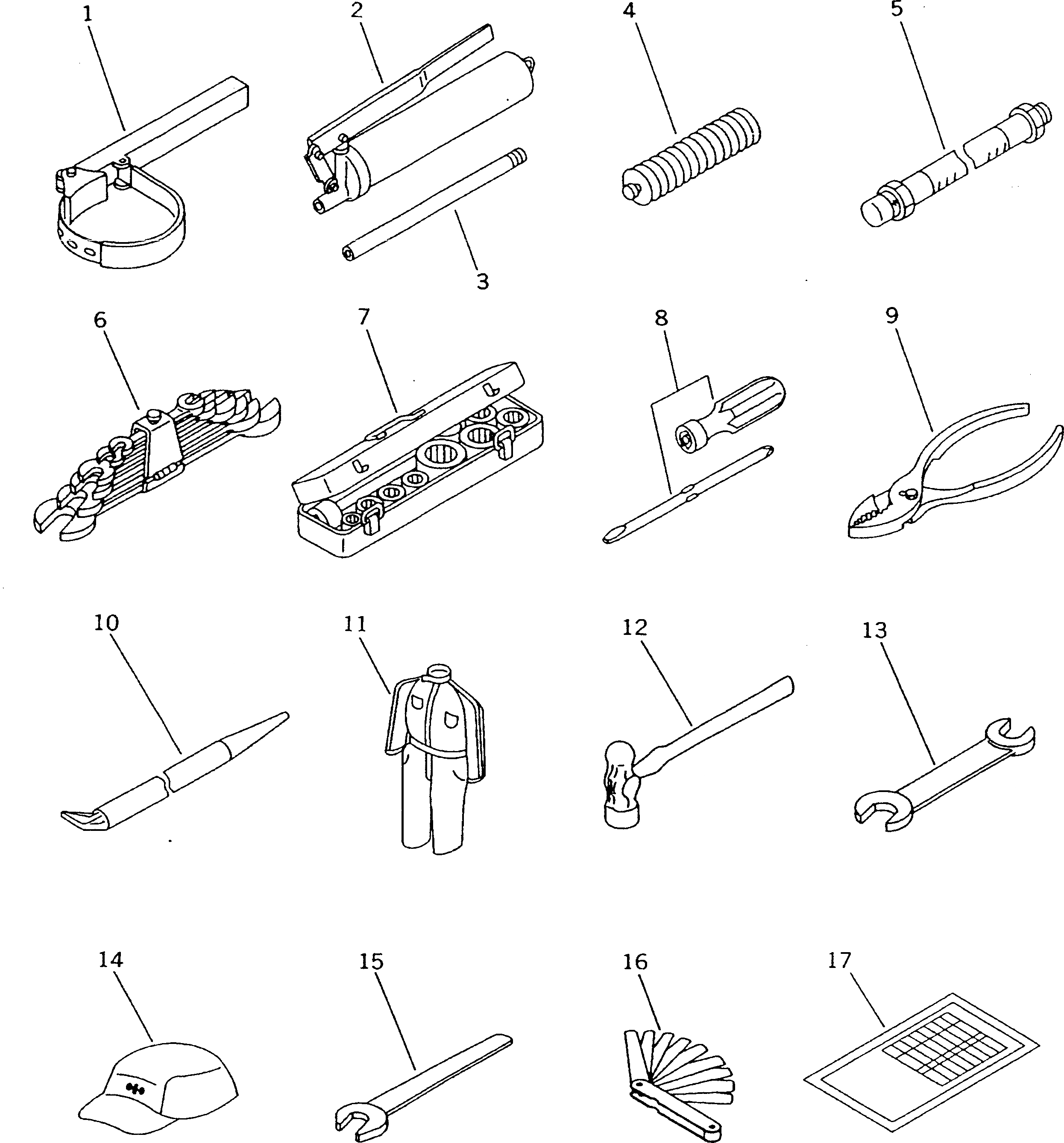 Схема запчастей Komatsu D135A-2 - ИНСТРУМЕНТ МАРКИРОВКА¤ ИНСТРУМЕНТ И РЕМКОМПЛЕКТЫ