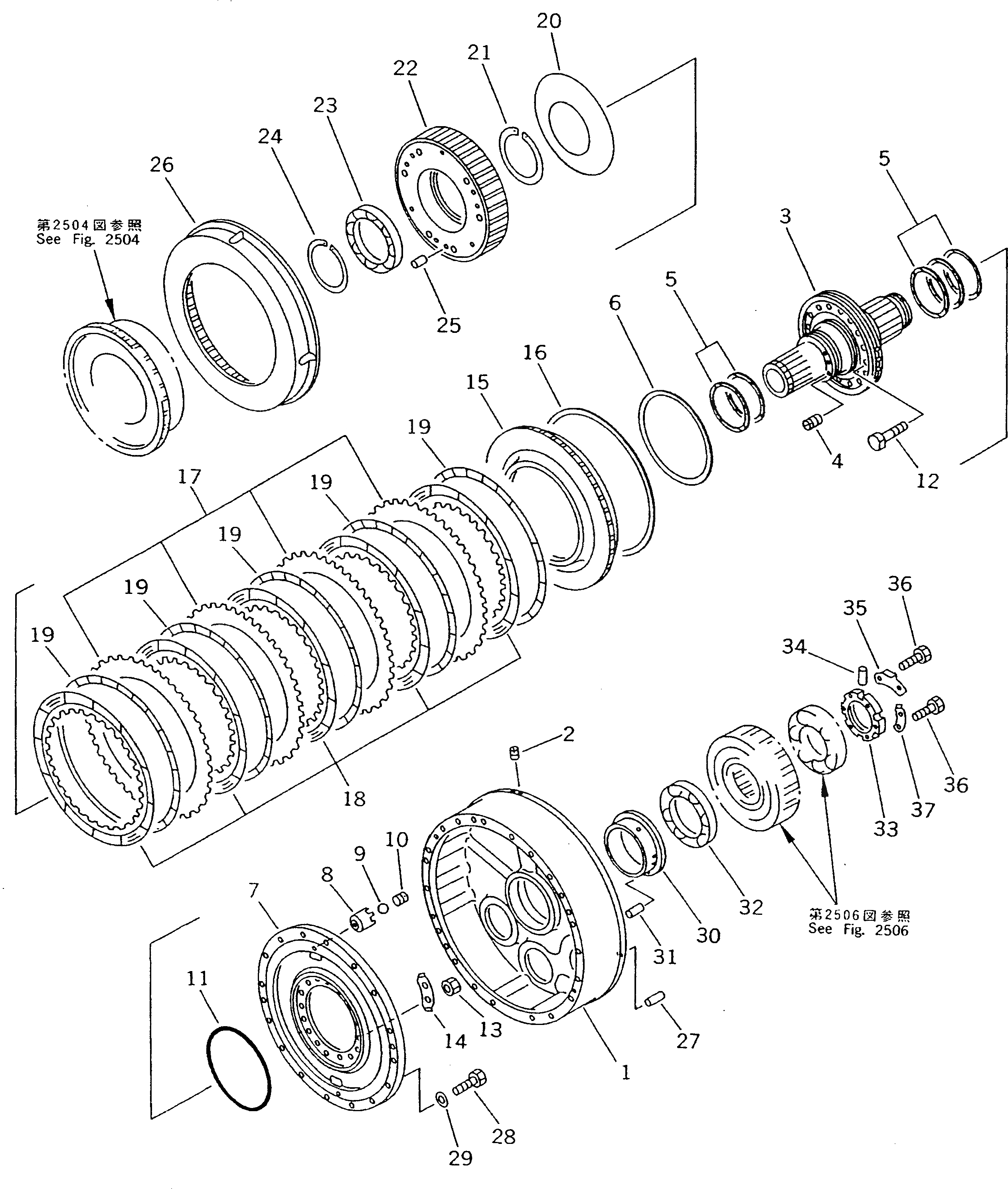 Схема запчастей Komatsu D135A-2 - ТРАНСМИССИЯ (/) 1 МУФТА ГТР CONVERTOR¤ТРАНСМИССИЯ¤ РУЛЕВ. УПРАВЛЕНИЕ И КОНЕЧНАЯ ПЕРЕДАЧА