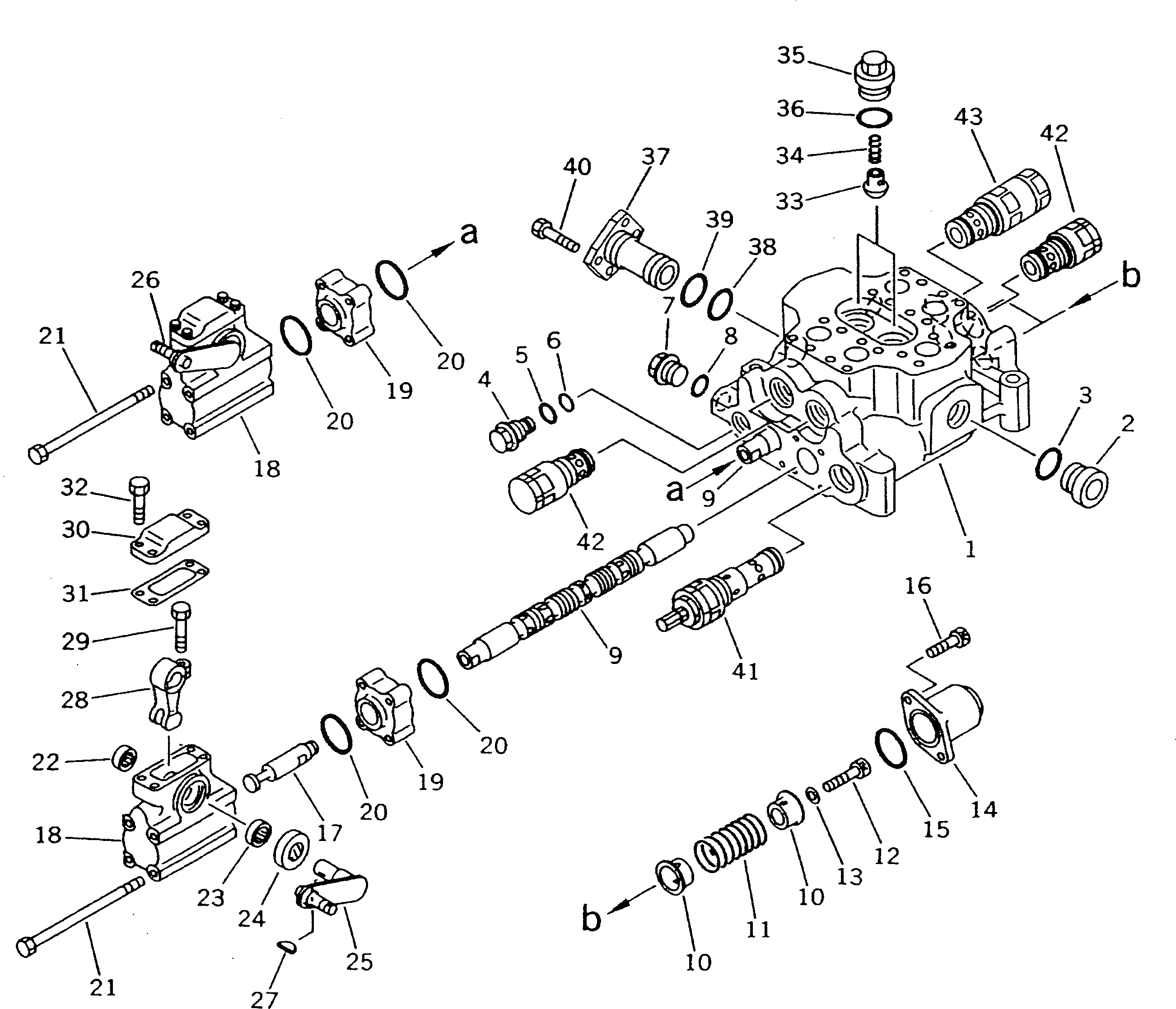 Схема запчастей Komatsu D135A-2 - УПРАВЛ-Е РЫХЛИТЕЛЕМ КЛАПАН (/) УПРАВЛ-Е РАБОЧИМ ОБОРУДОВАНИЕМ