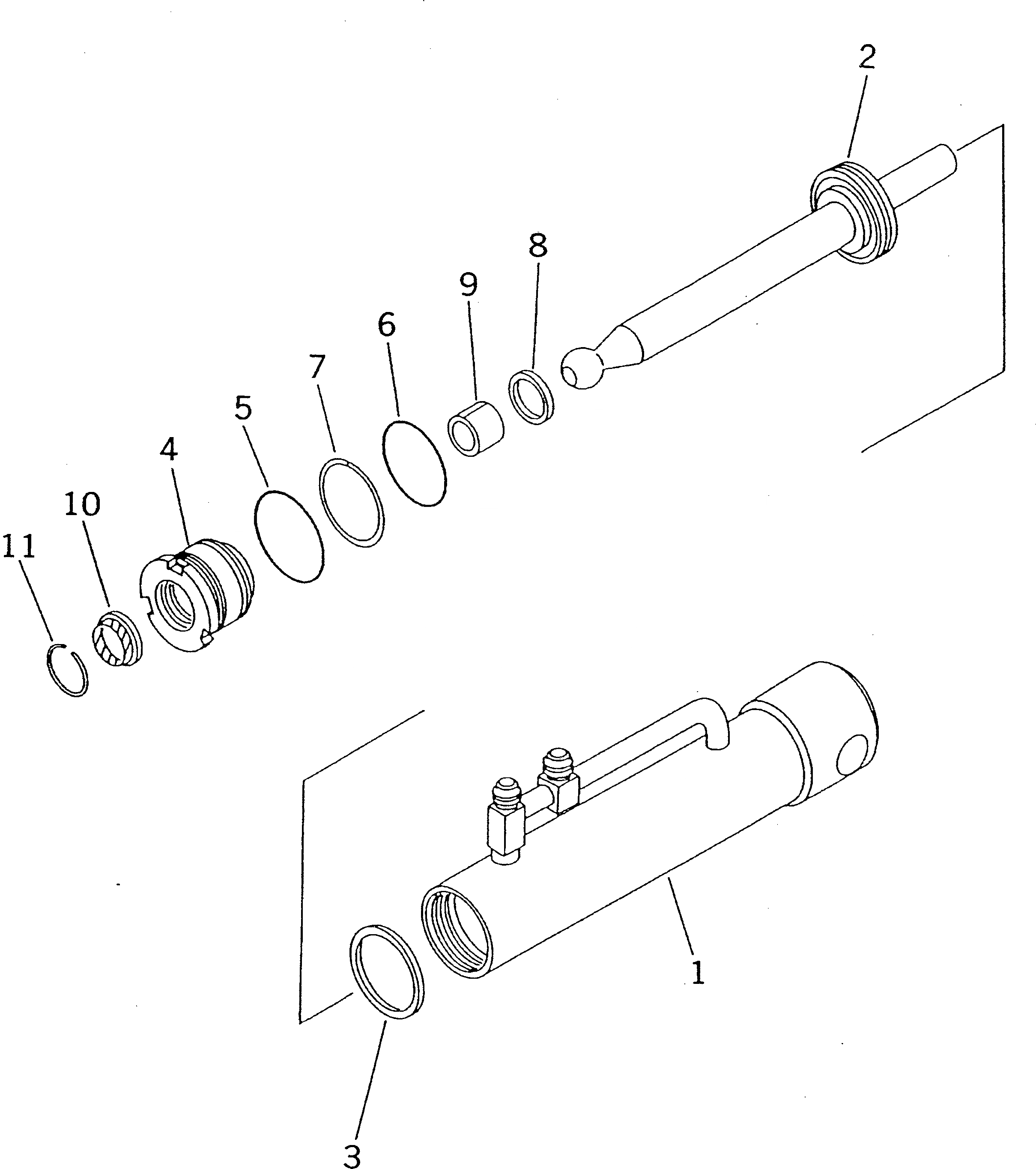 Схема запчастей Komatsu D135A-2 - ЦИЛИНДР СТОПОРН. ПАЛЬЦА УПРАВЛ-Е РАБОЧИМ ОБОРУДОВАНИЕМ