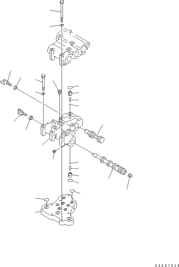 Схема запчастей Komatsu D155A-2A - УПРАВЛЯЮЩ. КЛАПАН (НИЖН.) СИЛОВАЯ ПЕРЕДАЧА И КОНЕЧНАЯ ПЕРЕДАЧА