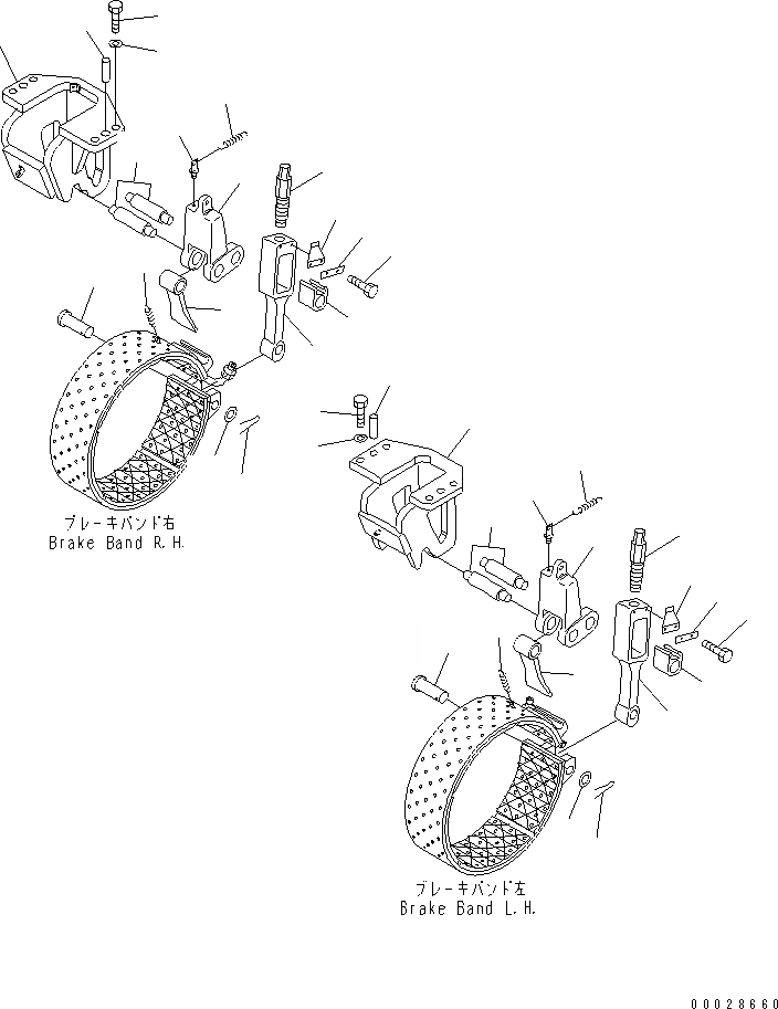 Схема запчастей Komatsu D155A-2A - ТОРМОЗНАЯ ЛЕНТА И МЕХАНИЗМ СИЛОВАЯ ПЕРЕДАЧА И КОНЕЧНАЯ ПЕРЕДАЧА