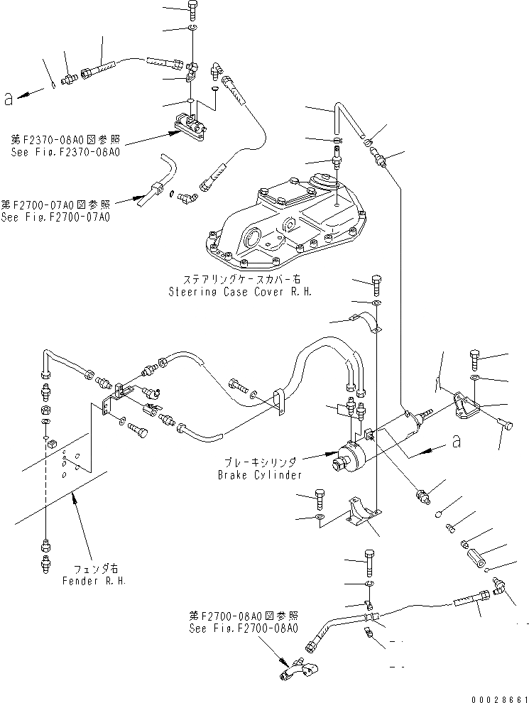 Схема запчастей Komatsu D155A-2A - ТОРМОЗНАЯ ГИДРОЛИНИЯ (С ВСПОМОГ. СИСТ. ТОРМОЗНОГО МЕХ-МА) (ДЛЯ ШЛАКОВОЕ. ПР-ВО)(№89-) СИЛОВАЯ ПЕРЕДАЧА И КОНЕЧНАЯ ПЕРЕДАЧА