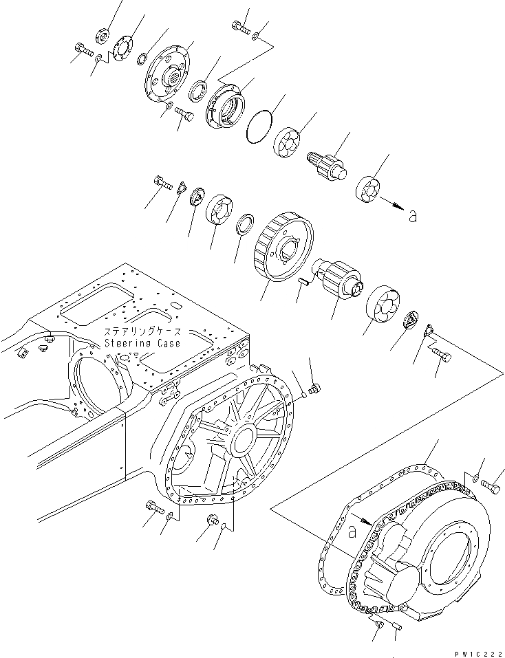 Схема запчастей Komatsu D155A-2A - КОНЕЧНАЯ ПЕРЕДАЧА¤ ЛЕВ. (ПРИВОД)(№7-) СИЛОВАЯ ПЕРЕДАЧА И КОНЕЧНАЯ ПЕРЕДАЧА