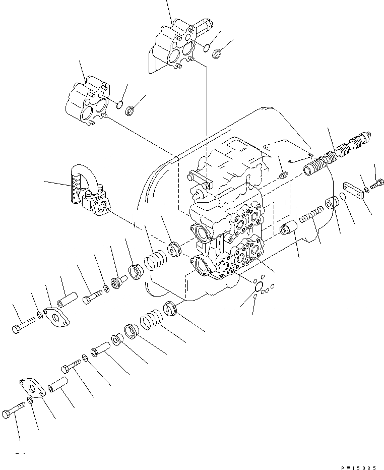 Схема запчастей Komatsu D155A-2A - КЛАПАН ПОДЪЕМА ОТВАЛА И РЫХЛИТЕЛЯ (/) ОСНОВН. КОМПОНЕНТЫ И РЕМКОМПЛЕКТЫ