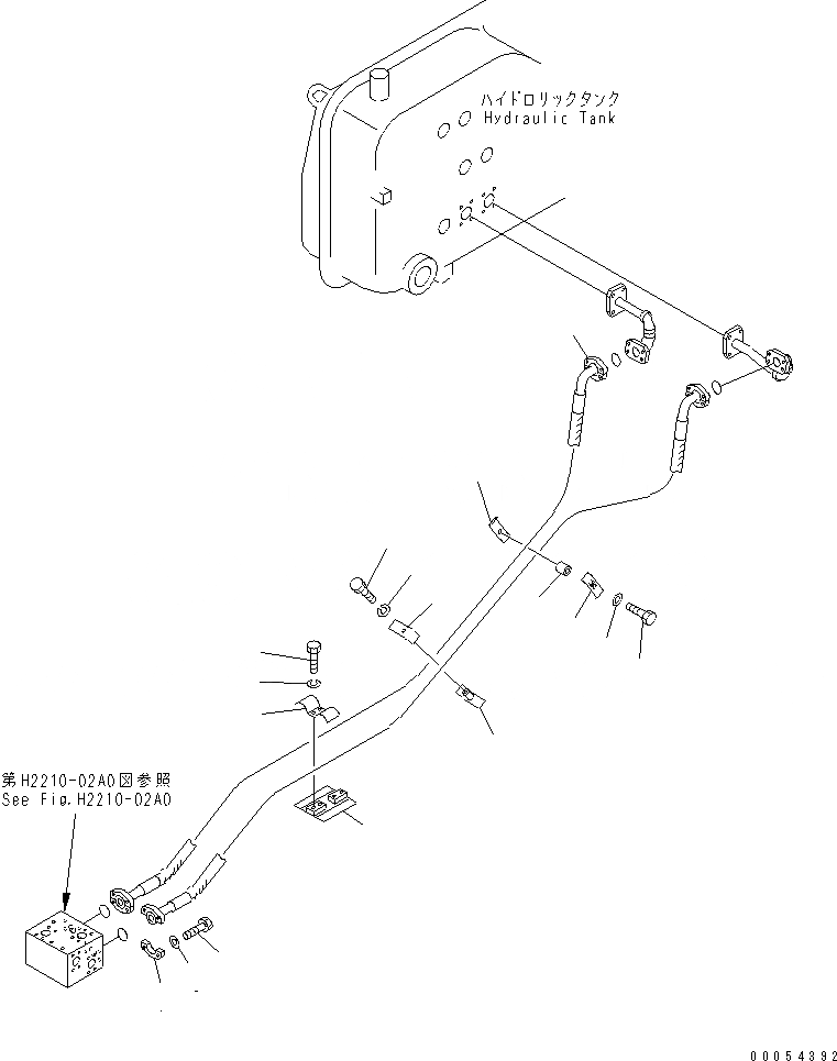 Схема запчастей Komatsu D155A-2A - ГИДРОЛИНИЯ (БАК - ГИДРОЦИЛИНДР ПОДЪЕМА) (/)(№7-) ГИДРАВЛИКА