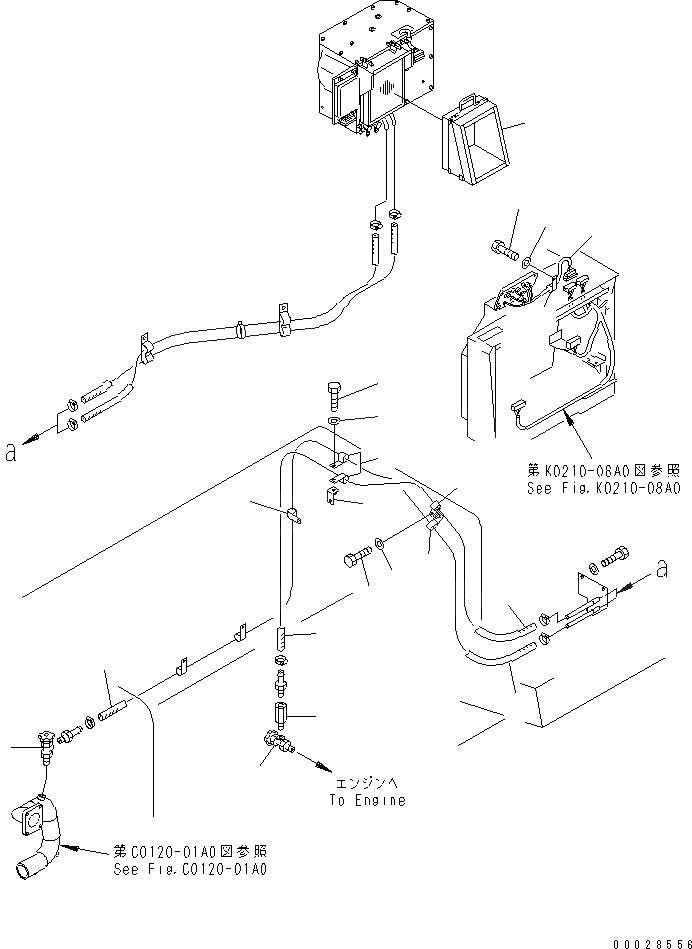 Схема запчастей Komatsu D155A-2A - ГИДР. ПРОВОД. ОБОГРЕВАТЕЛЯ (С КОНДИЦИОНЕРОМ) КАБИНА ОПЕРАТОРА И СИСТЕМА УПРАВЛЕНИЯ