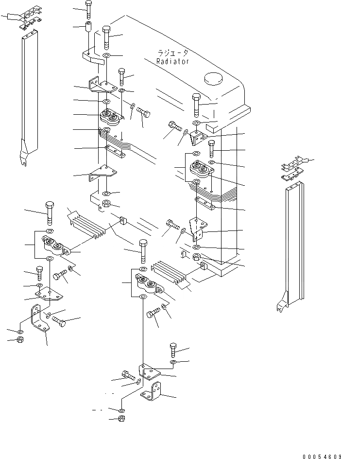 Схема запчастей Komatsu D155A-2A - КРЕПЛЕНИЕ РАДИАТОРА (SWEEPER СПЕЦ-Я.)(№7-) ЧАСТИ КОРПУСА