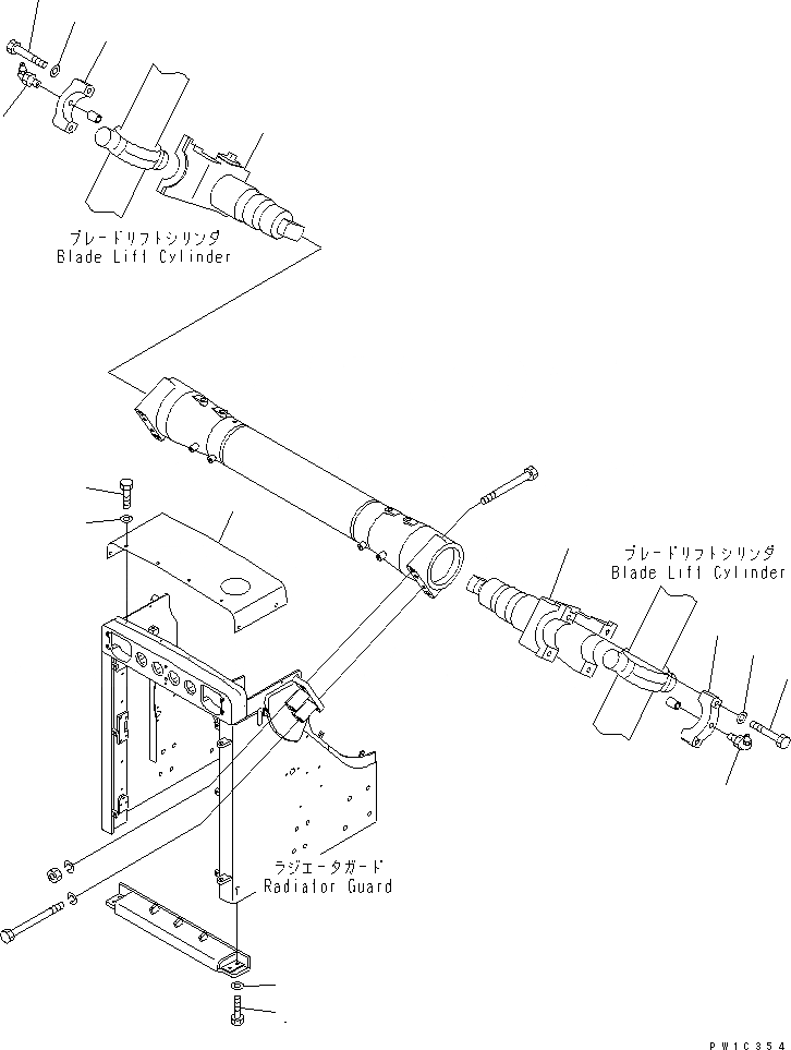 Схема запчастей Komatsu D155A-2A - РАДИАТОР КРЫШКАAND ОПОРА ЦИЛИНДРА(№7-) ЧАСТИ КОРПУСА