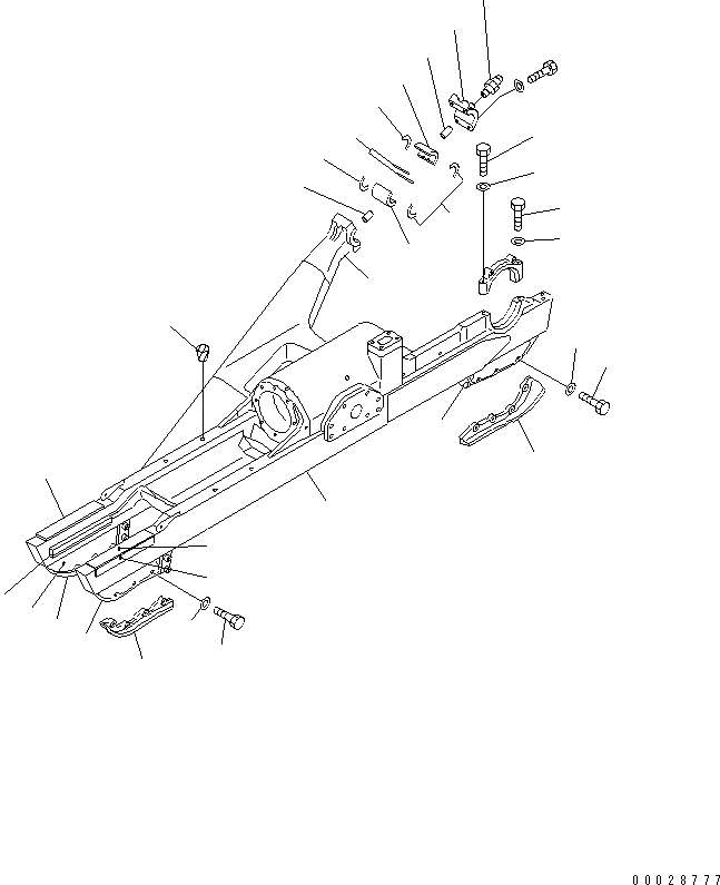 Схема запчастей Komatsu D155A-2A - ГУСЕНИЧНАЯ РАМА ХОДОВАЯ