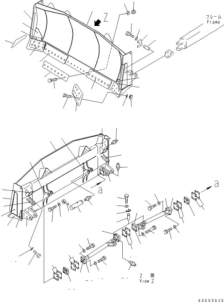Схема запчастей Komatsu D155A-2A - ПРЯМОЙ ОТВАЛ РАБОЧЕЕ ОБОРУДОВАНИЕ